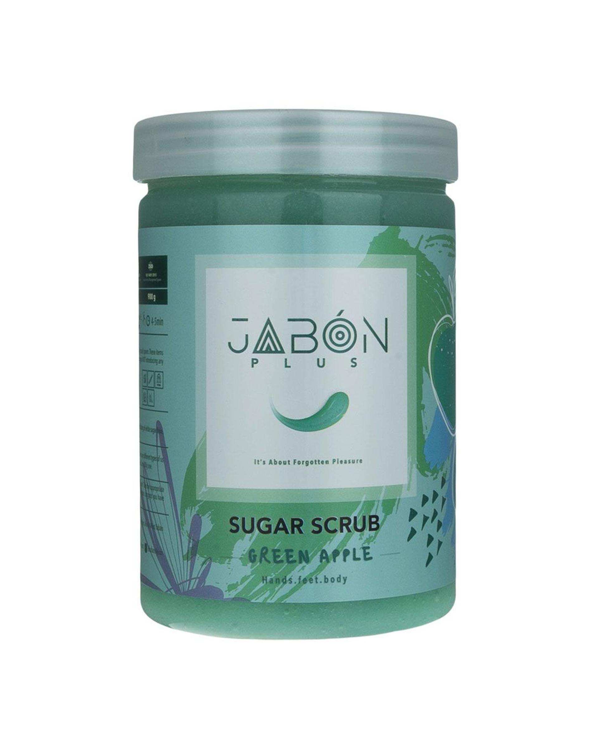 لایه بردار شکری پوست دست و بدن ژبن پلاس Jabon Plus رایحه سیب سبز 900 گرم