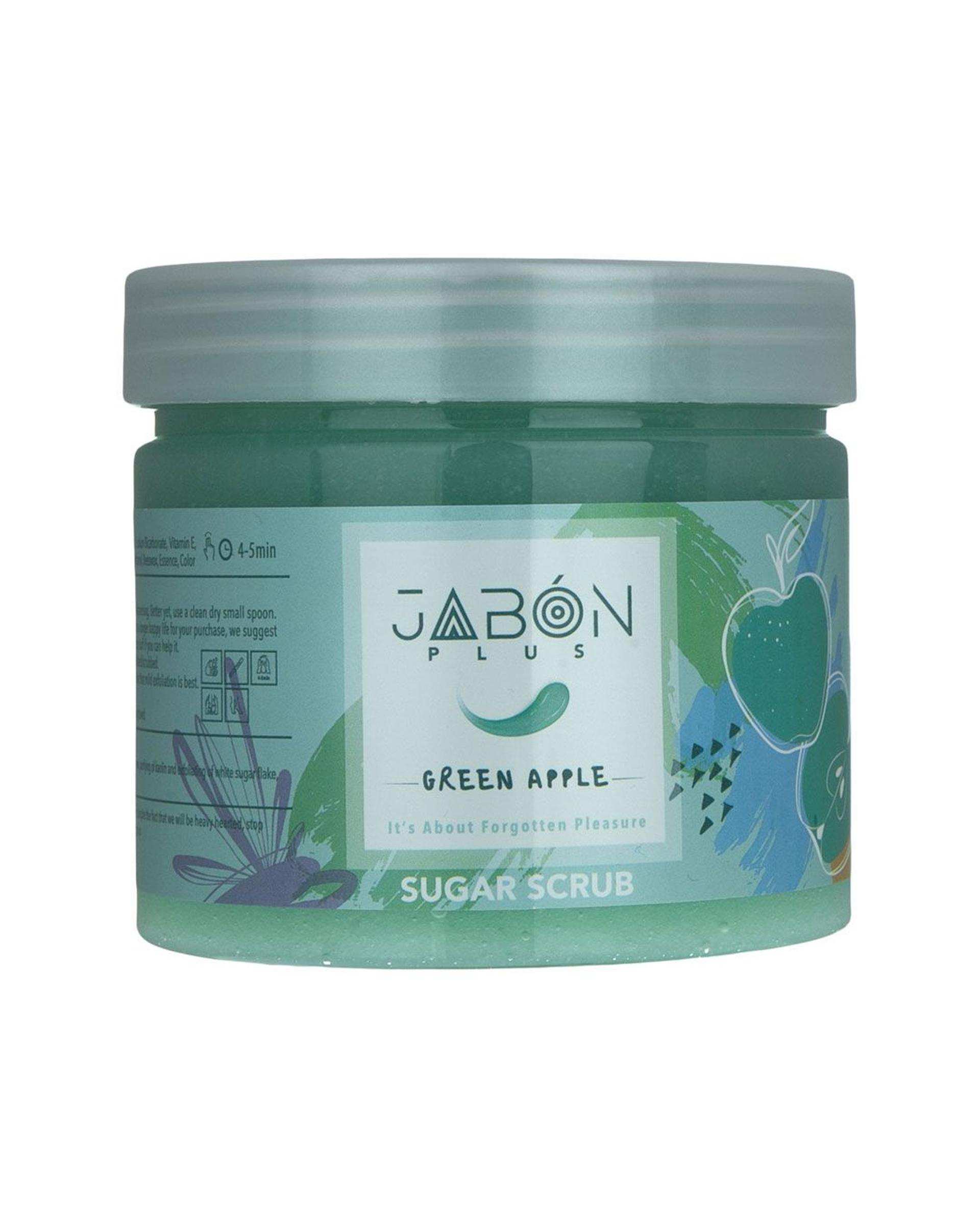 لایه بردار شکری پوست دست و بدن ژبن پلاس Jabon Plus رایحه سیب سبز 450 گرم