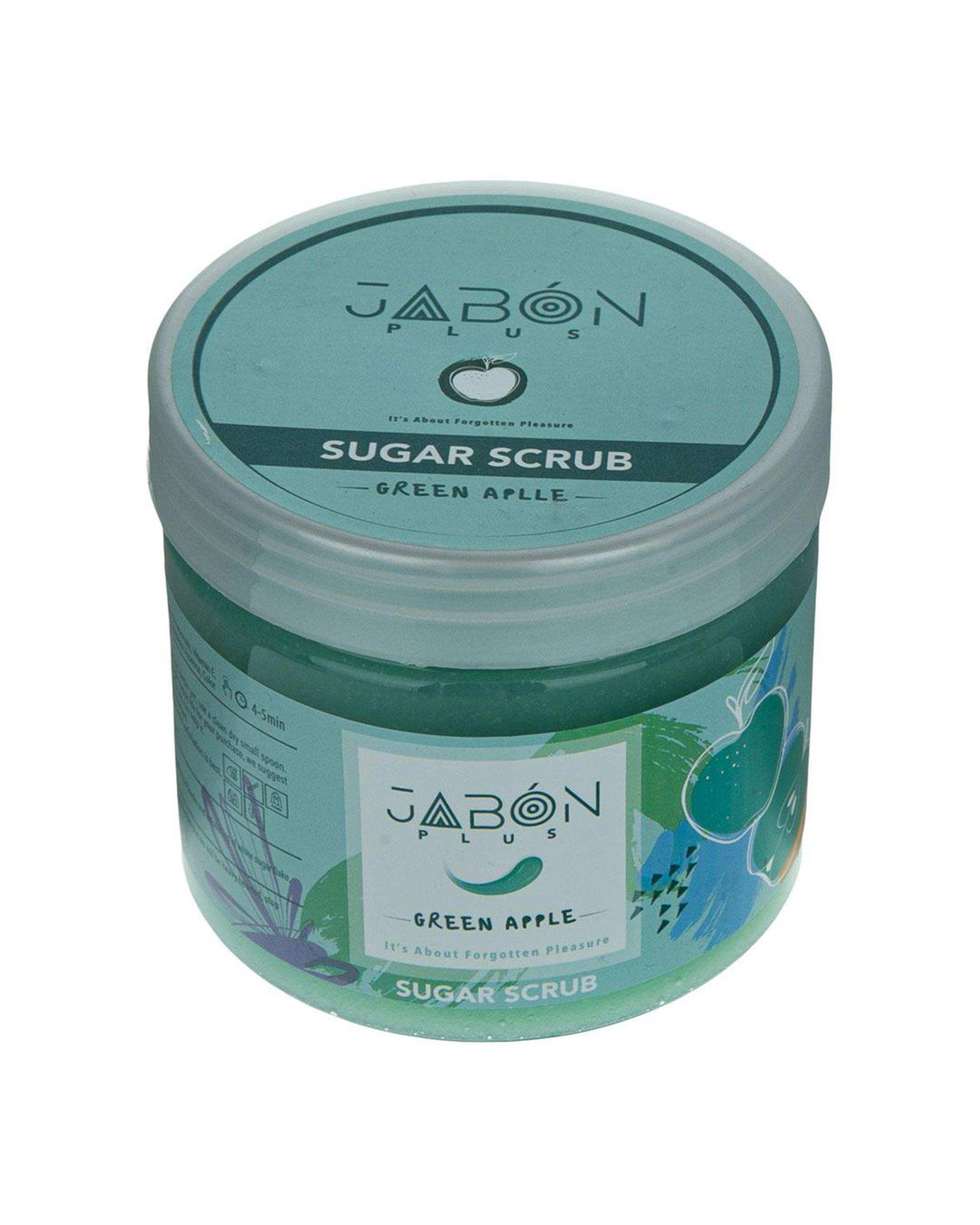 لایه بردار شکری پوست دست و بدن ژبن پلاس Jabon Plus رایحه سیب سبز 450 گرم