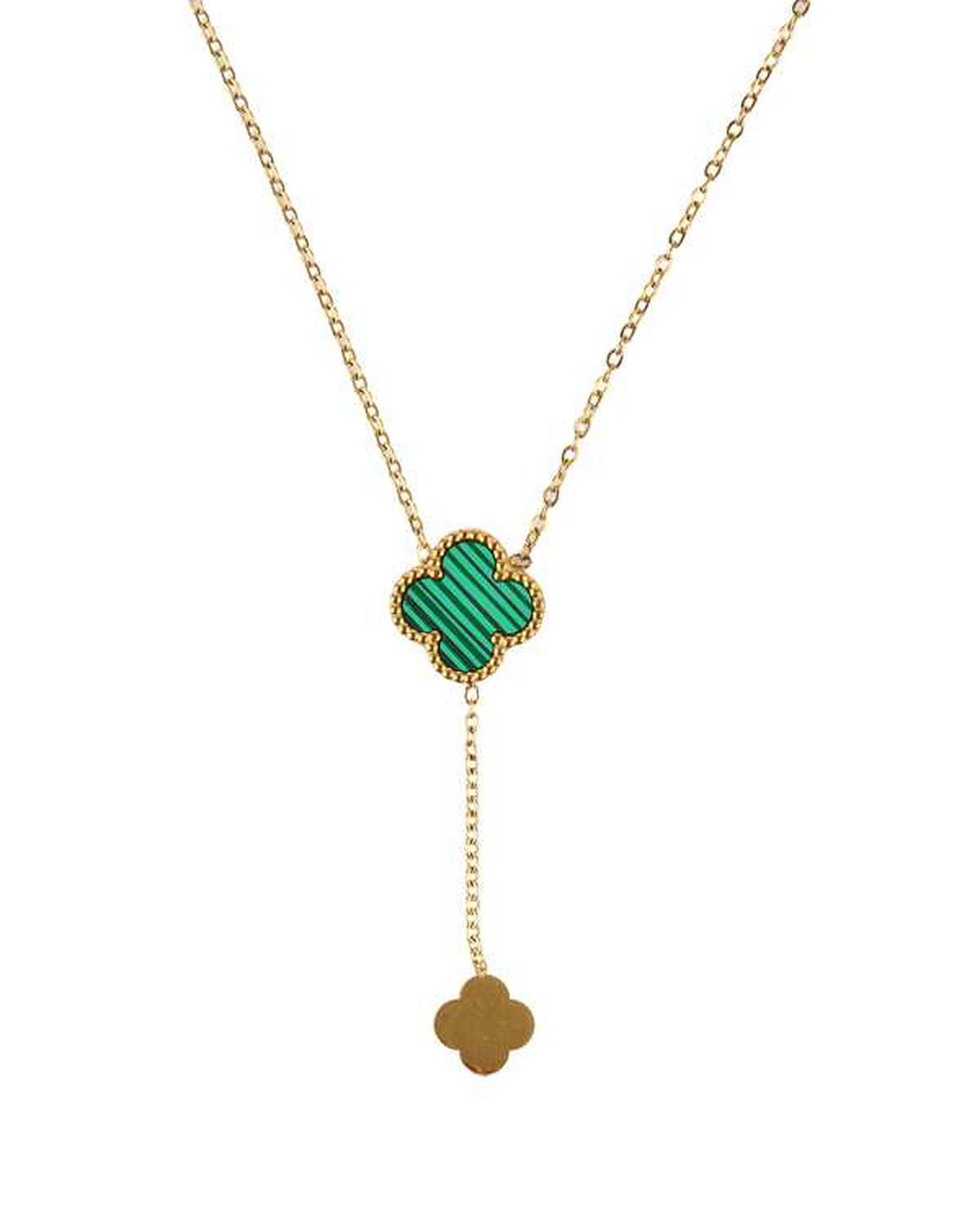 گردنبند مدل ونکلیف طلایی طرح سواروسکی SWAROVSKI