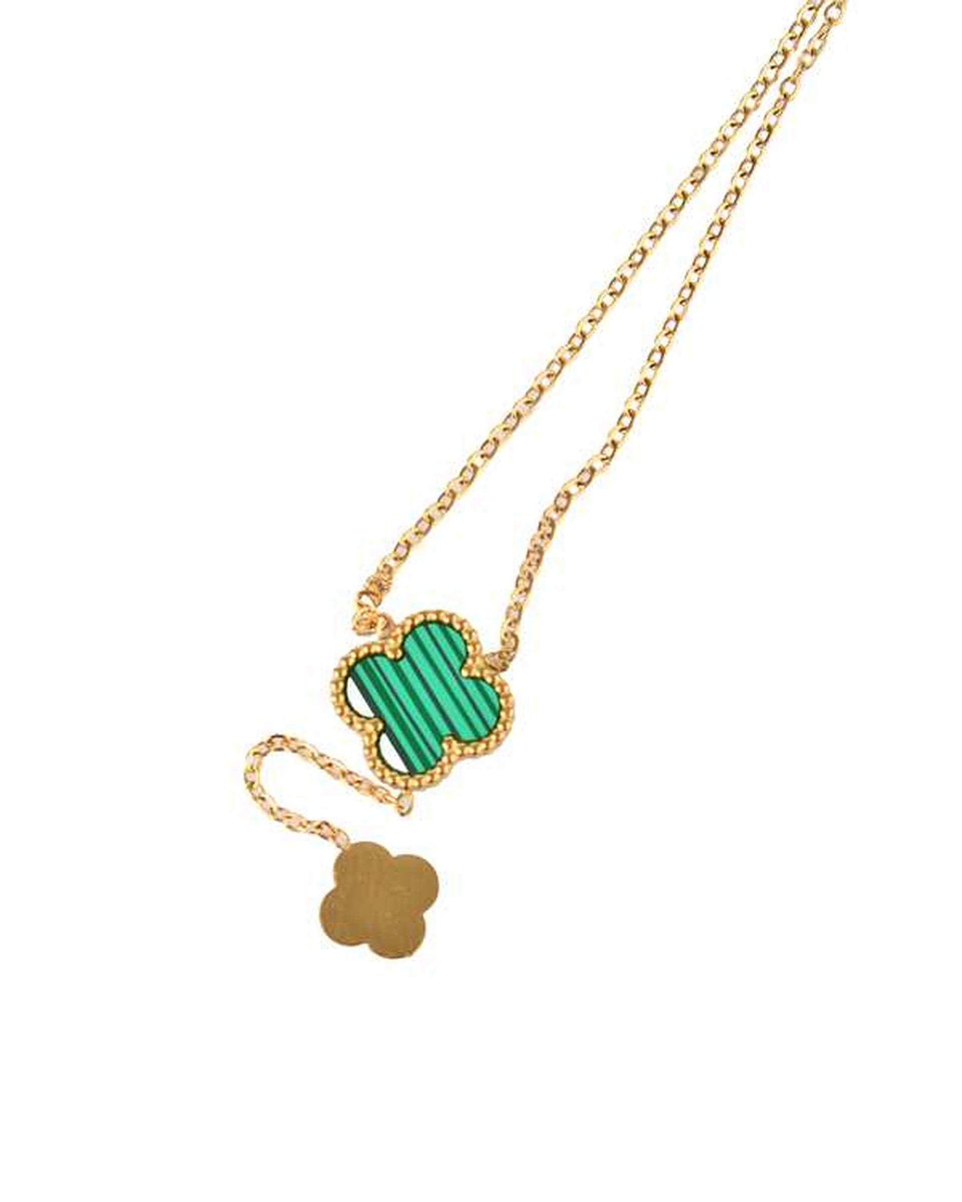 گردنبند مدل ونکلیف طلایی طرح سواروسکی SWAROVSKI