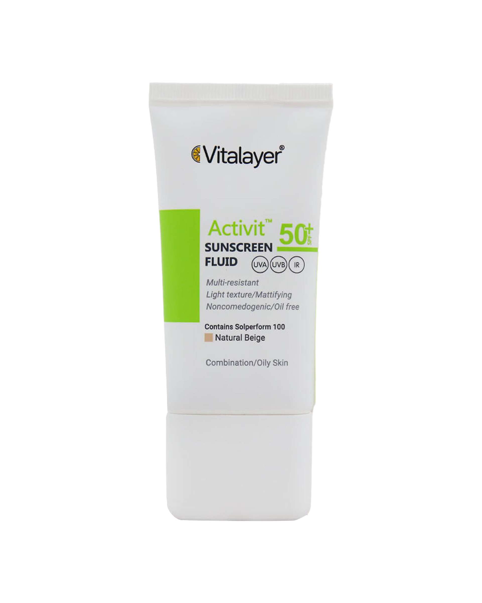 فلوئید ضد آفتاب SPF50 ویتالیر Vitalayer سری اکتی ویت