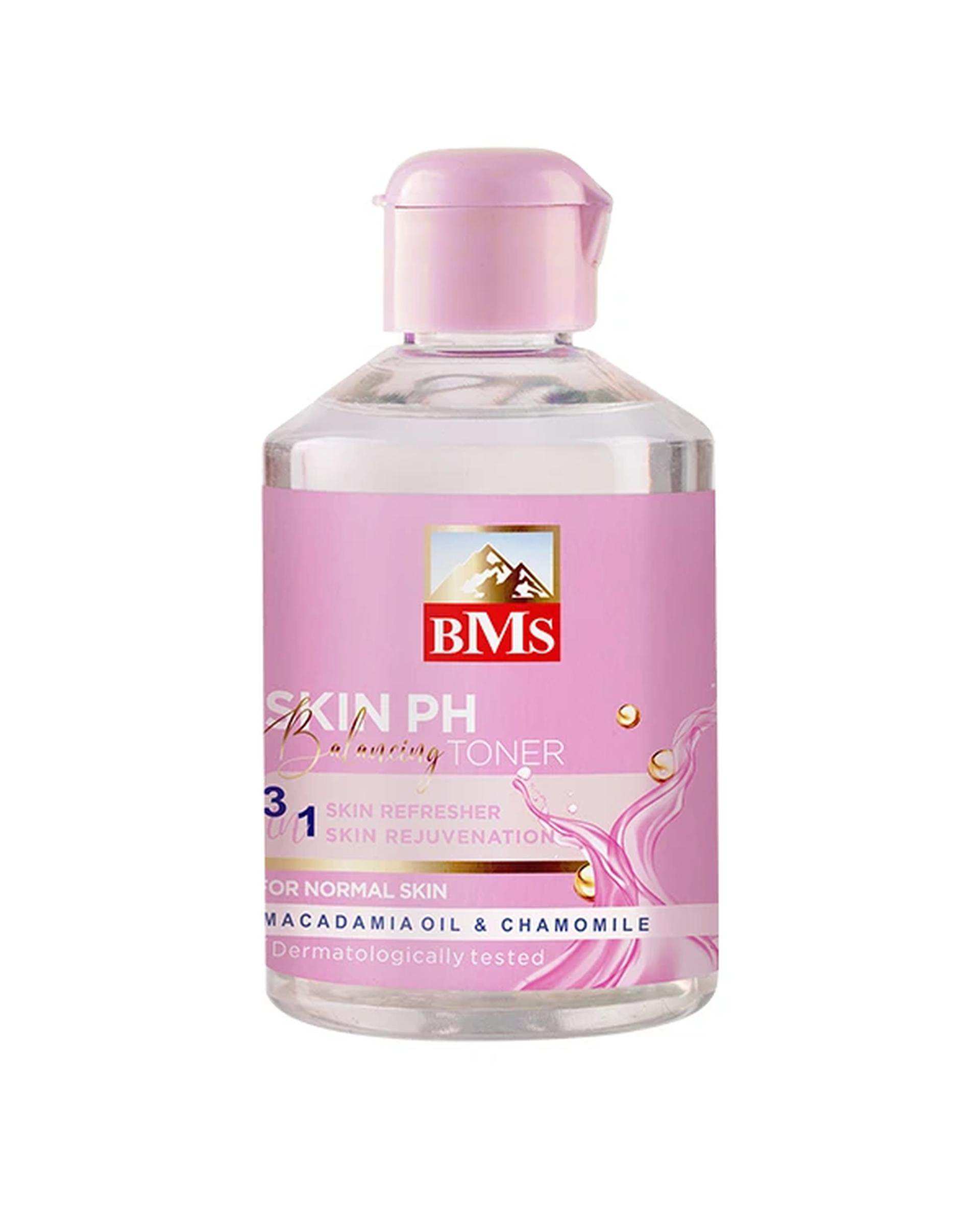 تونر صورت بی ام اس BMS مناسب پوست معمولی حاوی روغن ماکادمیا حجم 200ml