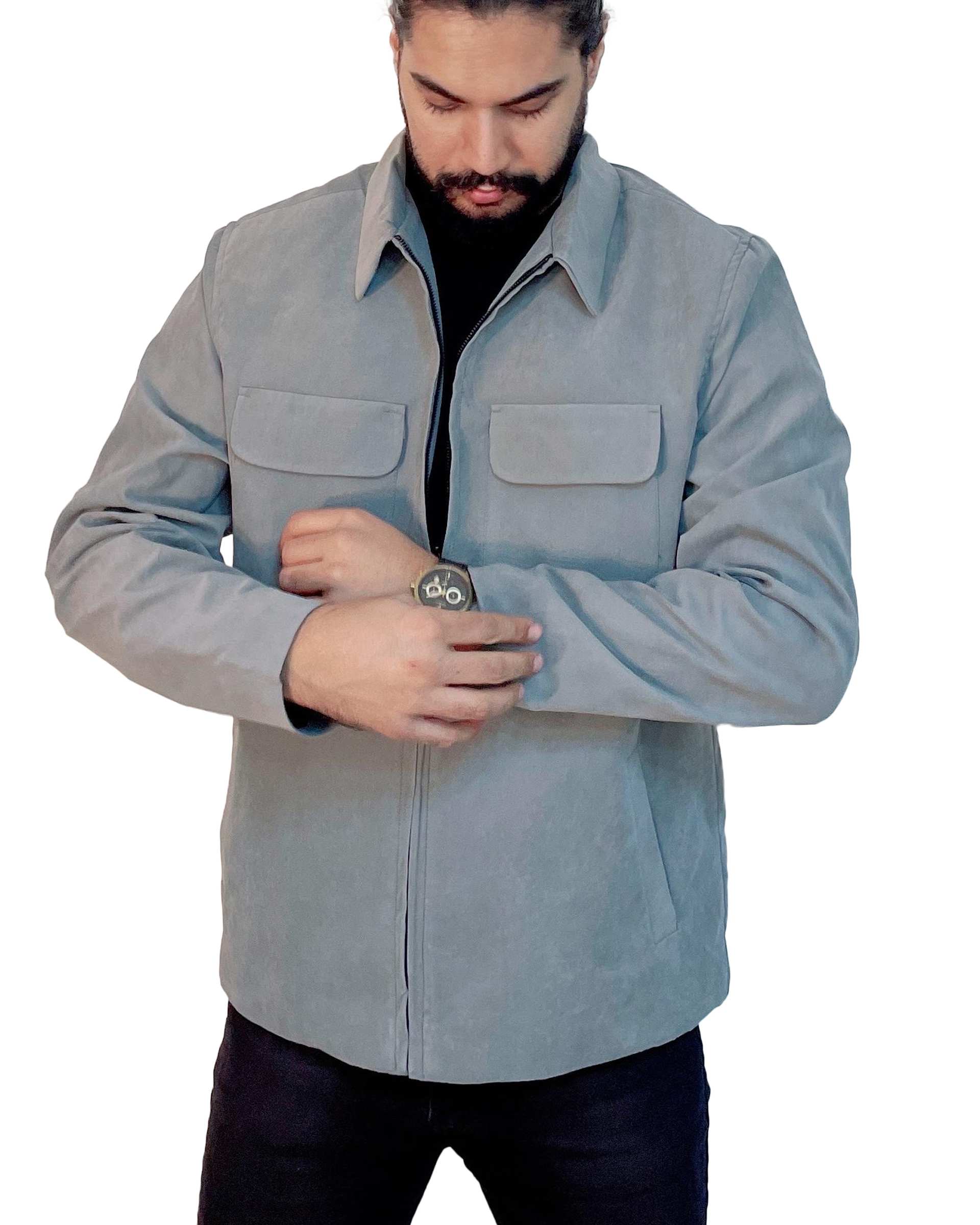 شکت مردانه دو جیب طوسی دیورسو Diverso مدل 4606