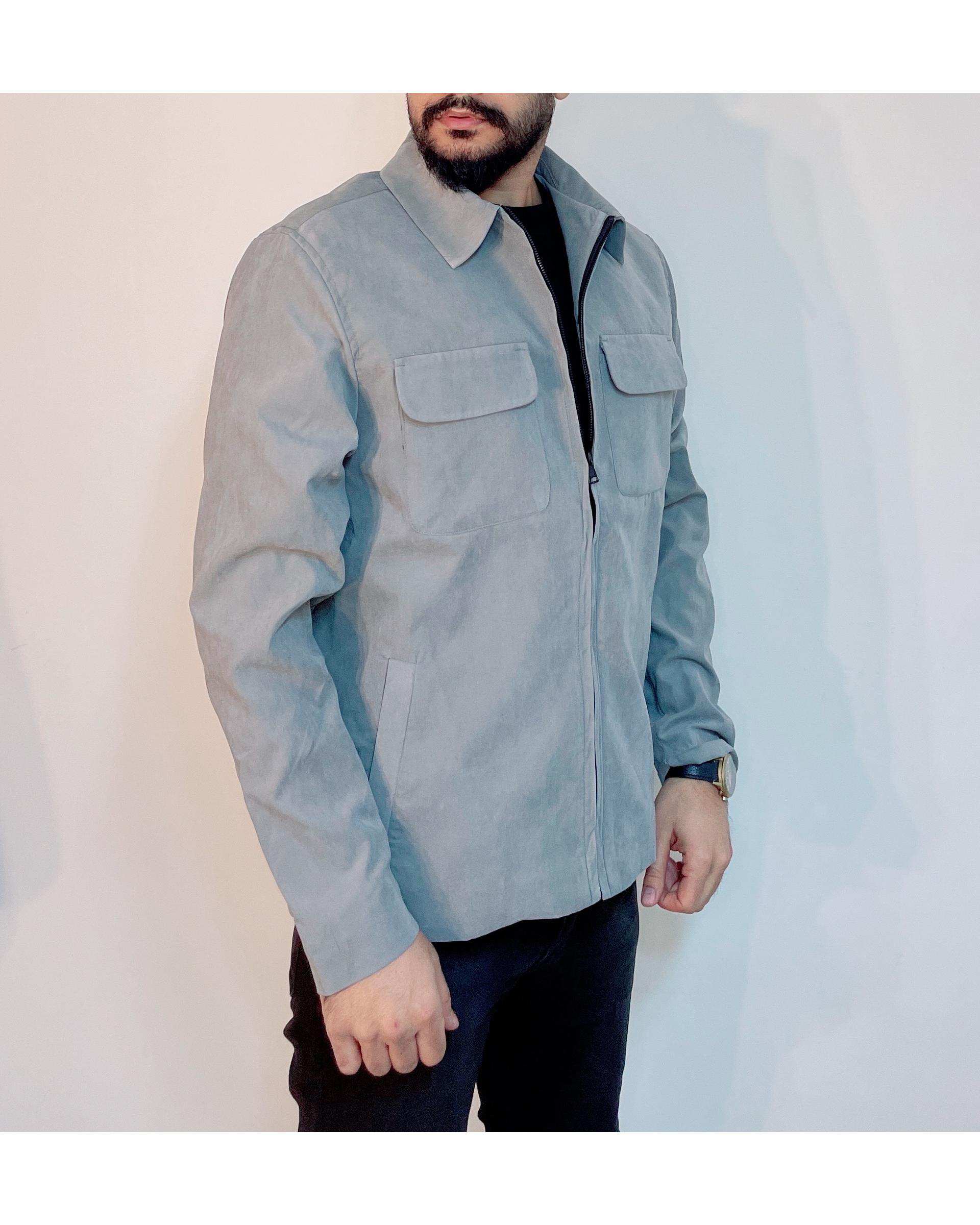 شکت مردانه دو جیب طوسی دیورسو Diverso مدل 4606