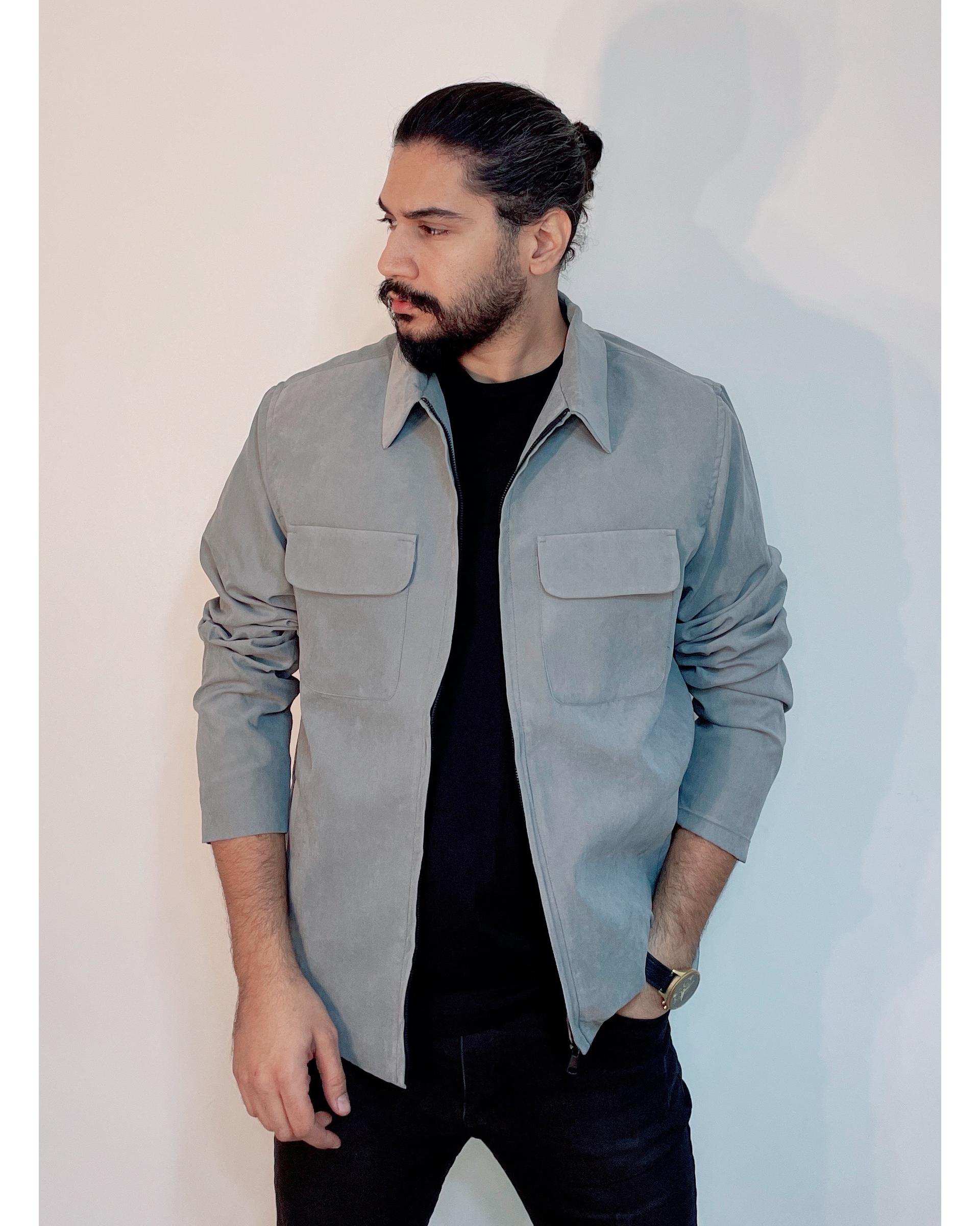 شکت مردانه دو جیب طوسی دیورسو Diverso مدل 4606