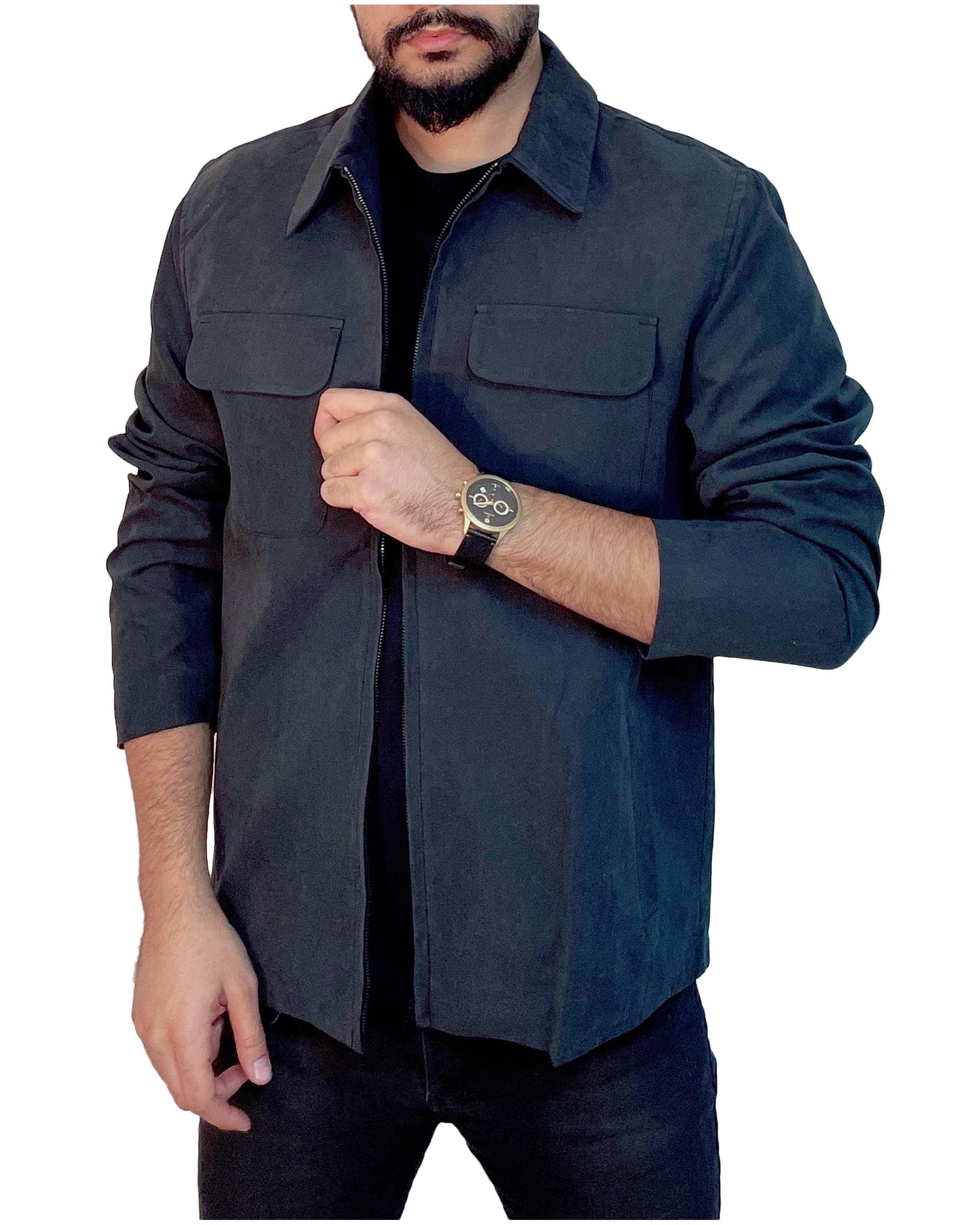 شکت مردانه دو جیب مشکی دیورسو Diverso مدل 4608