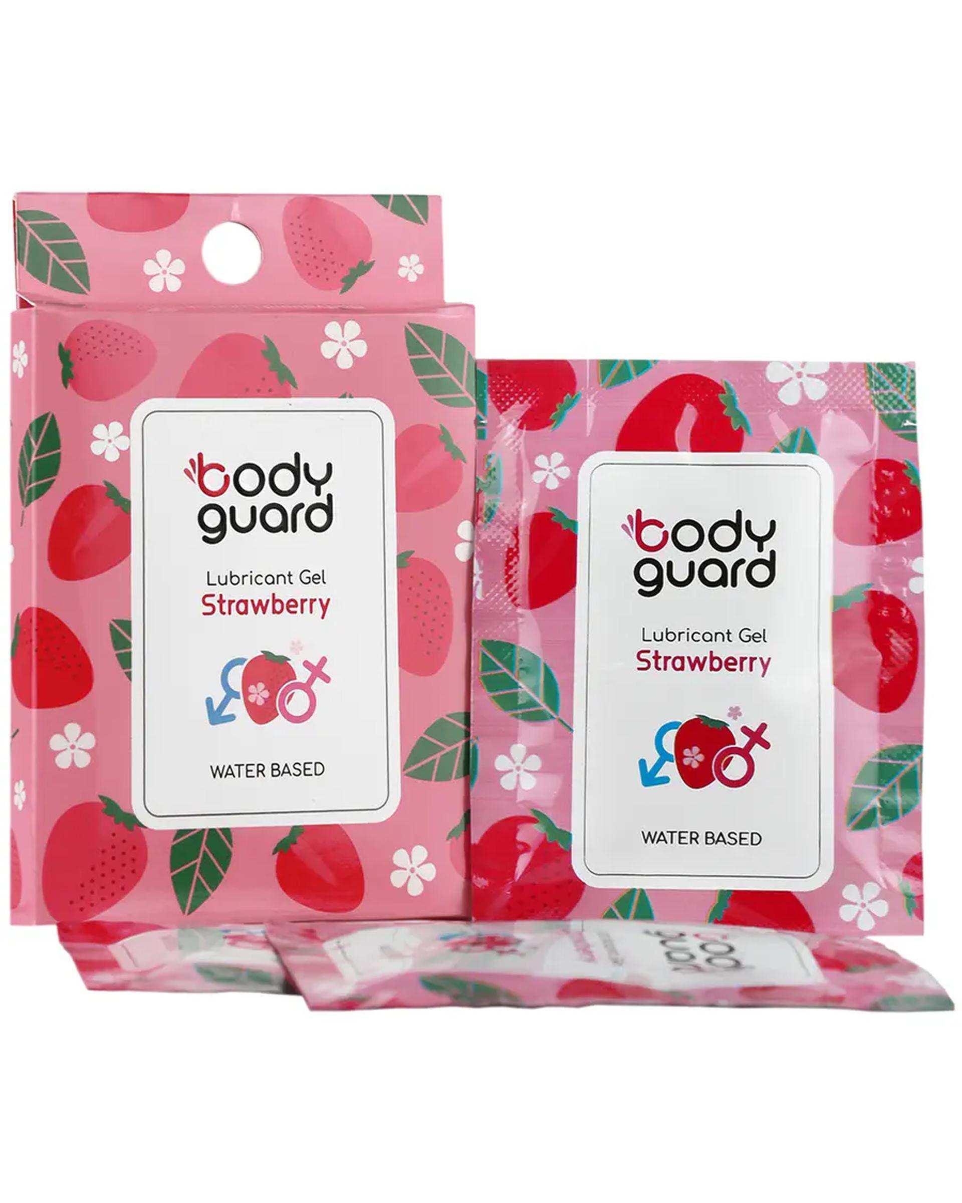 ژل لوبریکانت توت فرنگی بادیگارد Body Guard مدل Strawberry بسته 3 عددی