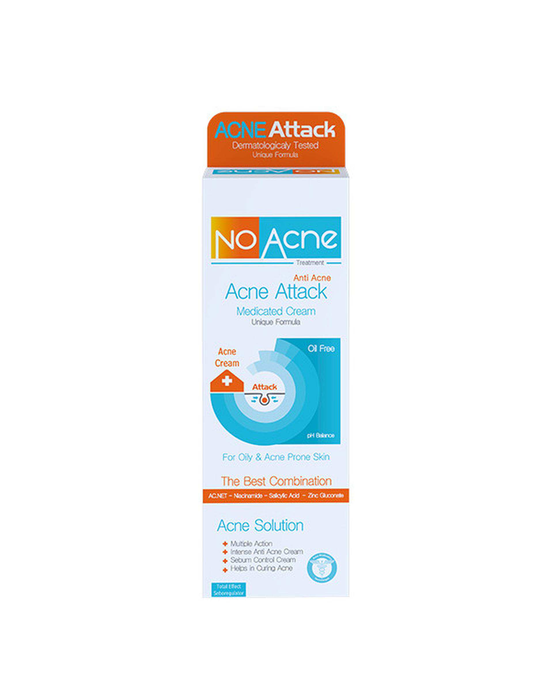 کرم ضد جوش نو آکنه No Acne مدل Acne Attack مناسب پوست دارای جوش 50ml