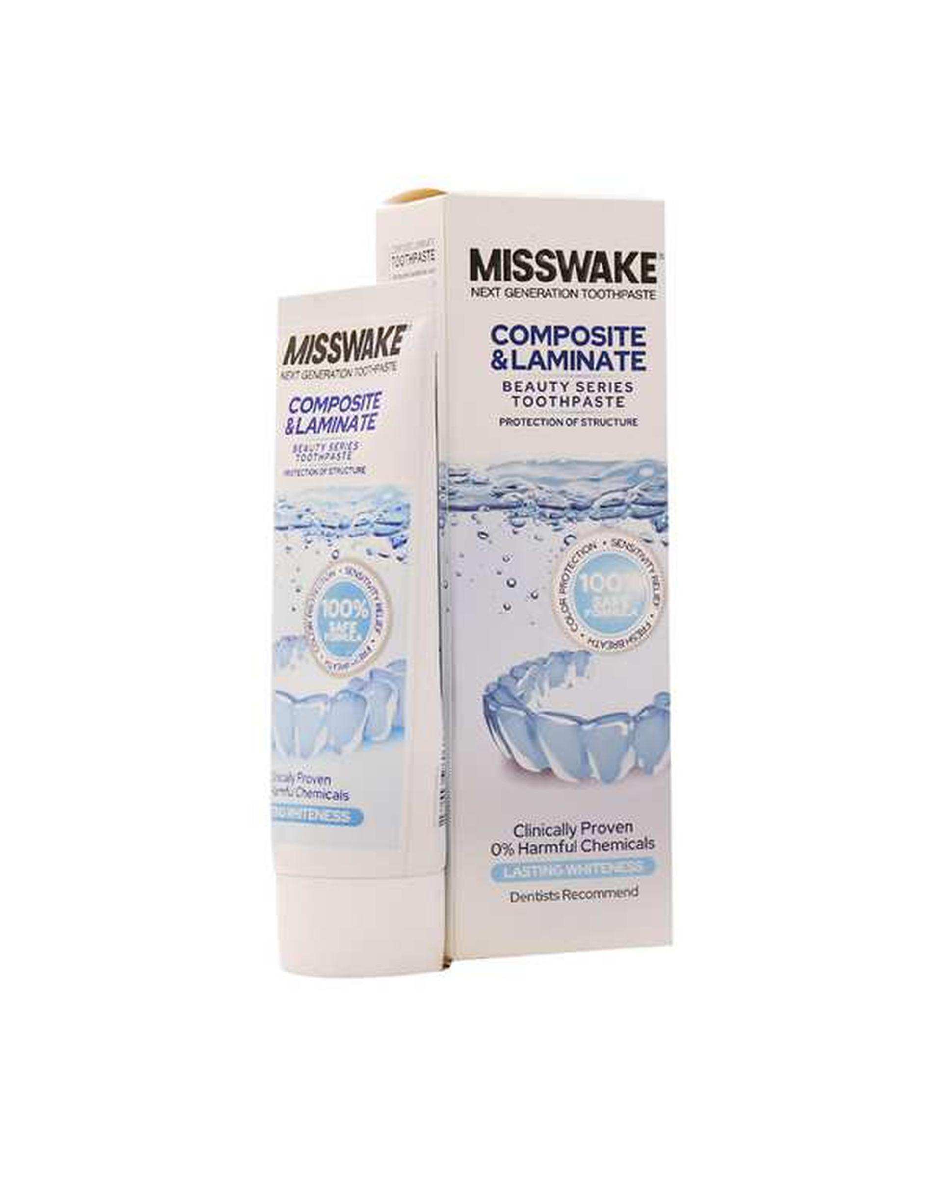 خمیر دندان میسویک Misswake مدل Composite And Laminate مناسب دندان های کامپوزیت و لیمنت شده 75ml