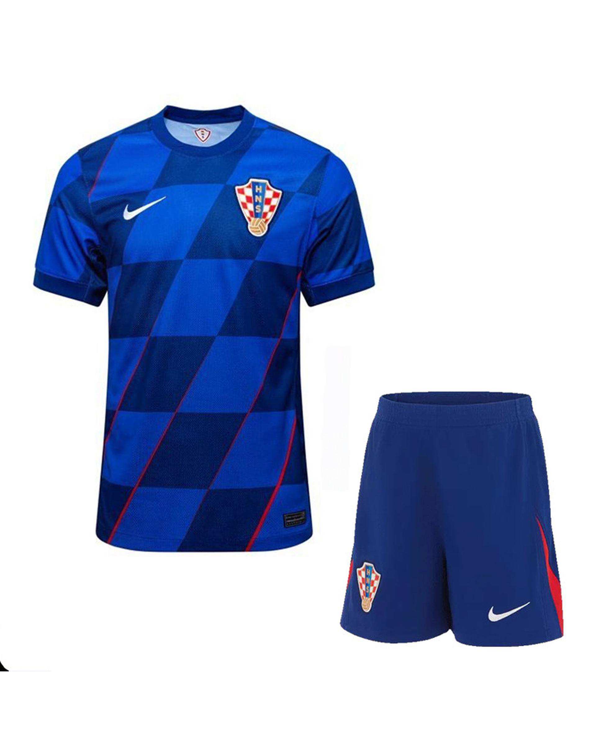 ست تی شرت و شلوارک ورزشی مردانه مدل کرواسی Away 2024