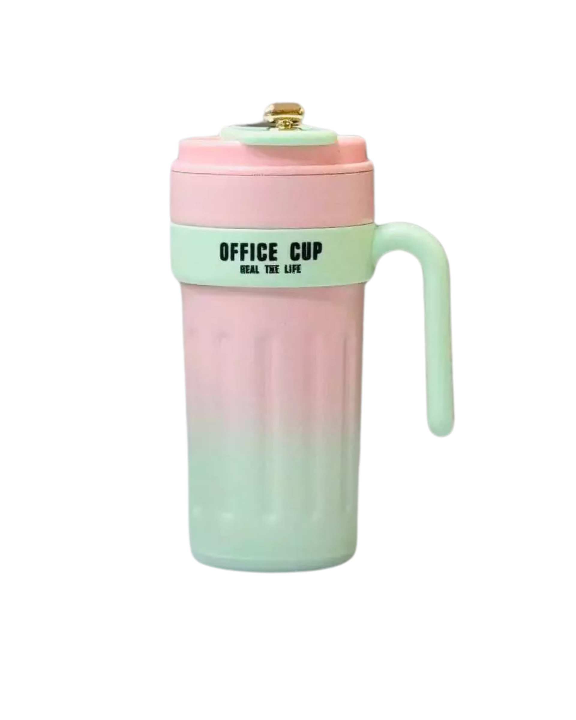 تراول ماگ درجه دار آبی پاستیلی مدل OFFICE CUP حجم 550 میلی لیتر