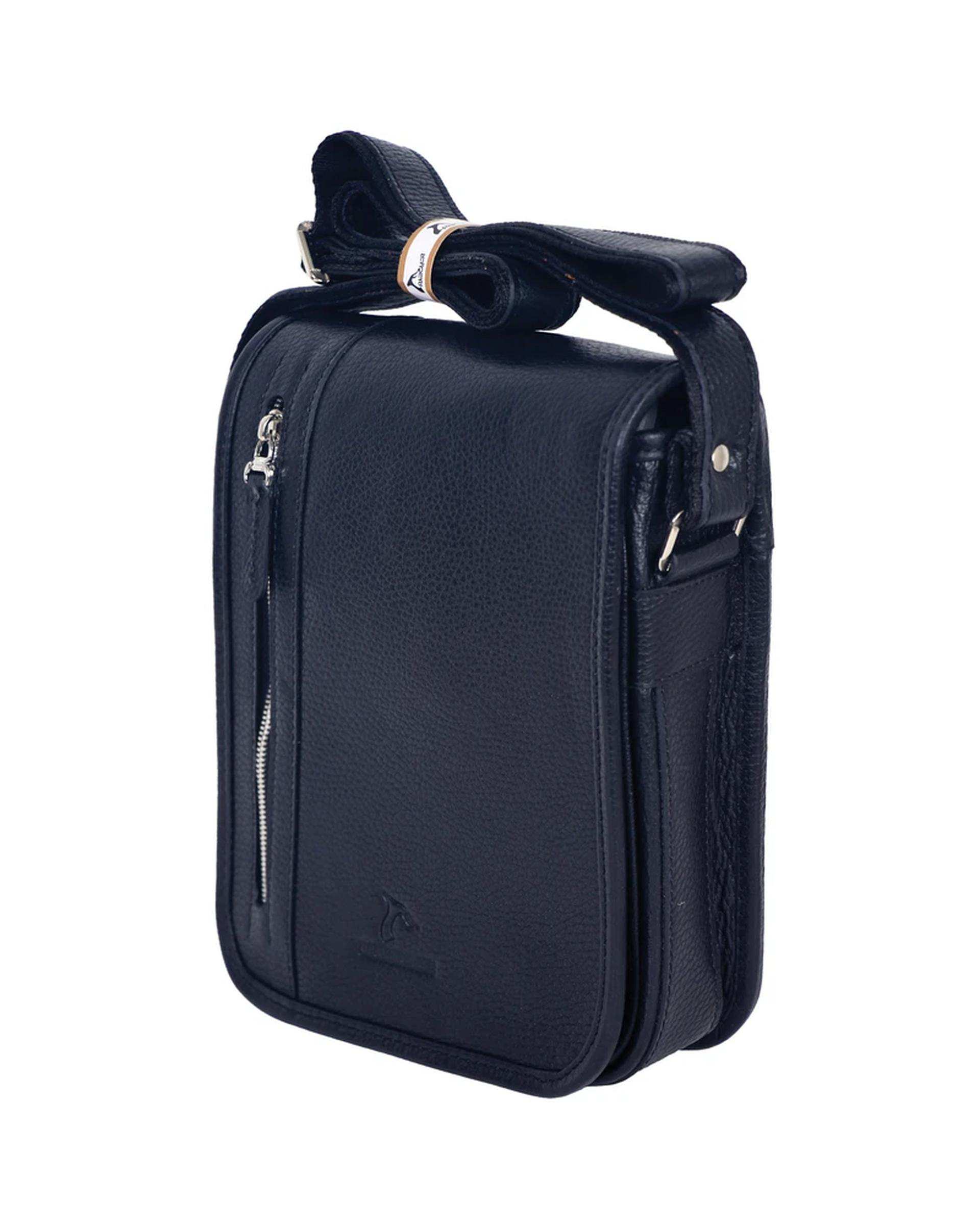 کیف چرم رودوشی مشکی چرم بارز Charm Barez مدل DG26.1