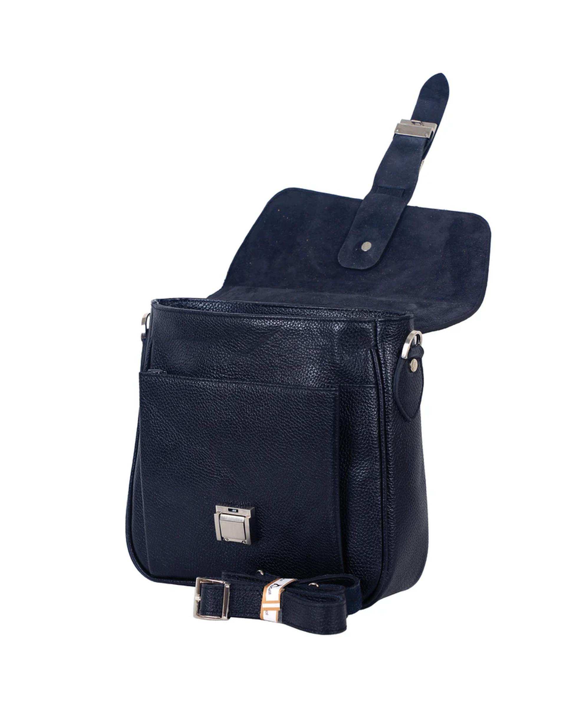 کیف چرم رودوشی مشکی چرم بارز Charm Barez مدل DG32.1