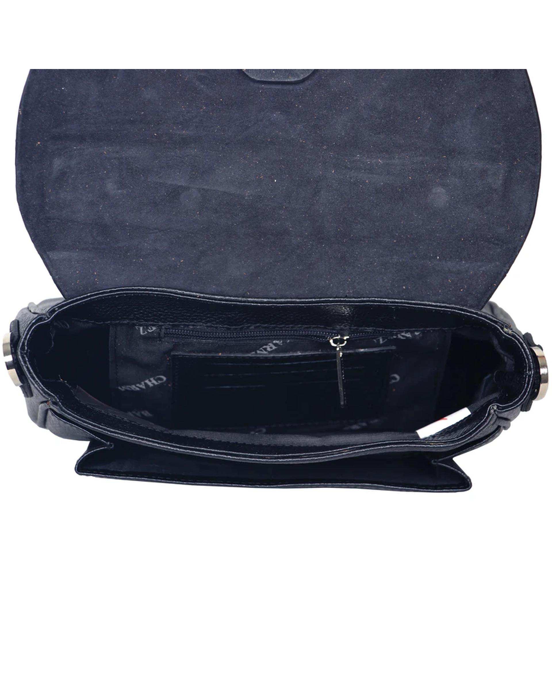 کیف چرم رودوشی مشکی چرم بارز Charm Barez مدل DG32.1