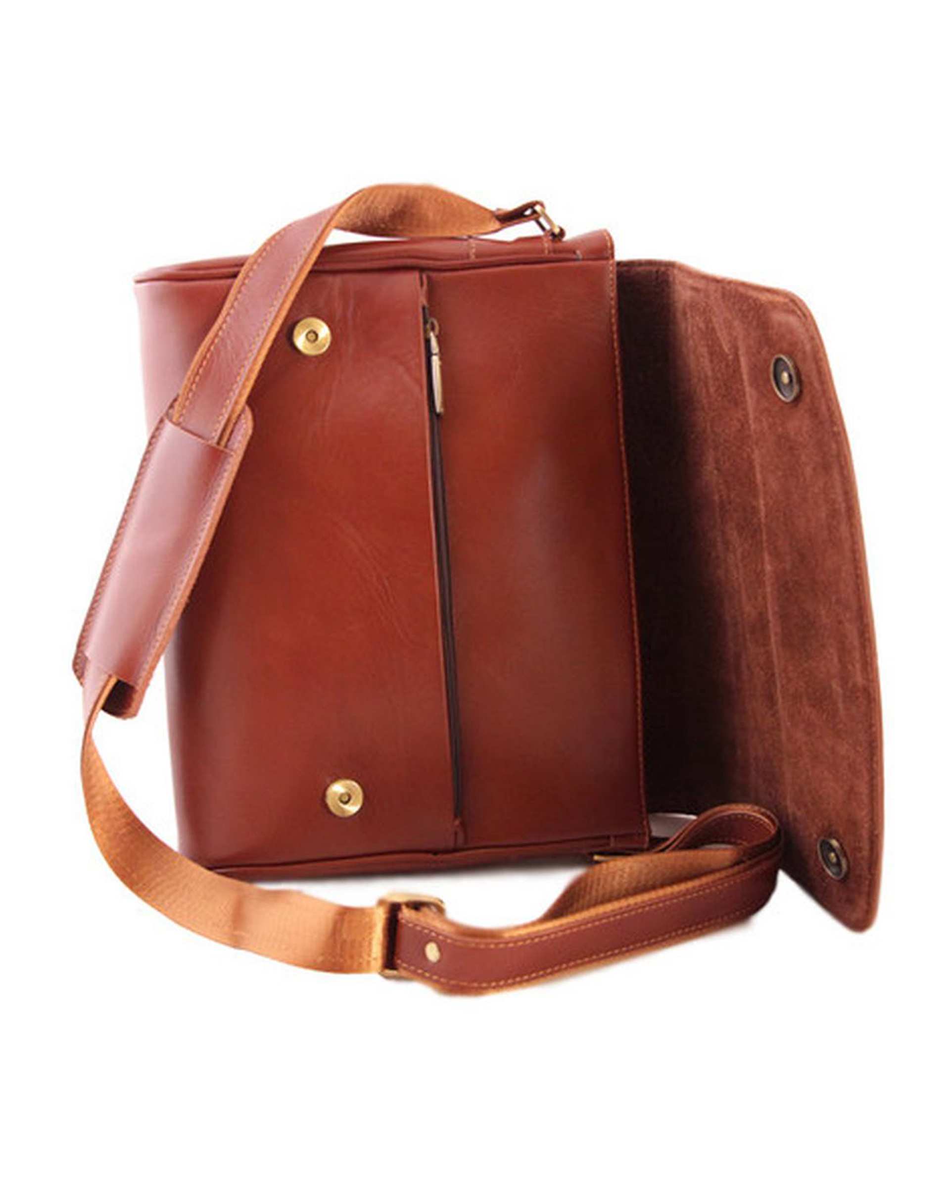 کیف چرم رودوشی عسلی چرم بارز Charm Barez مدل DG42