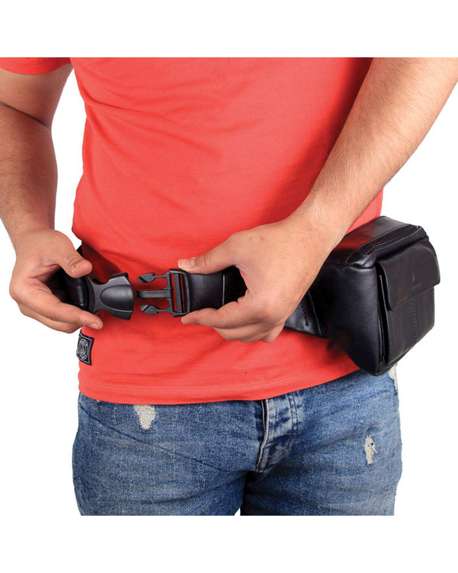 کیف کمری چرم مشکی چرم بارز Charm Barez مدل DG66