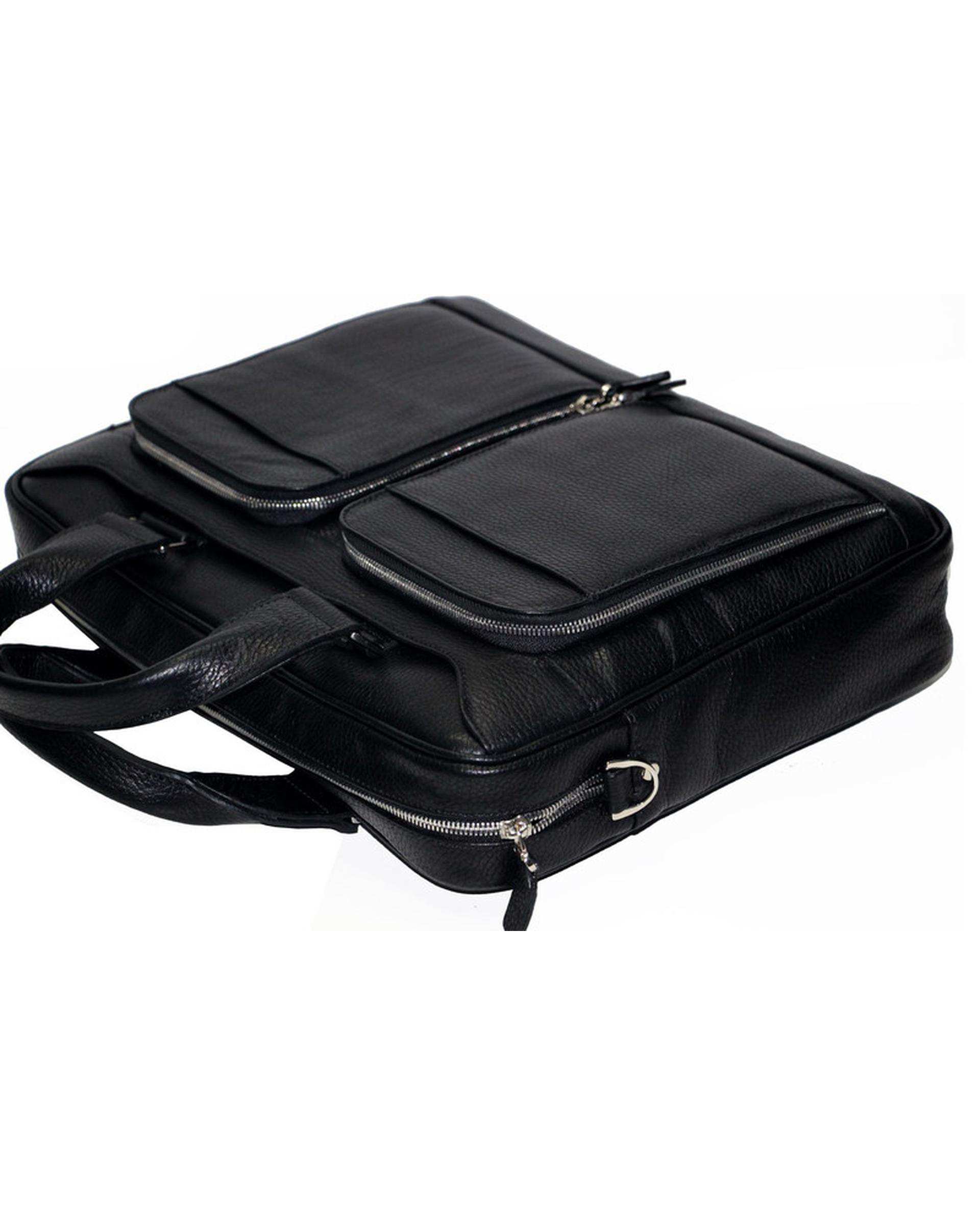 کیف چرم اداری مردانه مشکی چرم Charm Barez مدل DL56.1