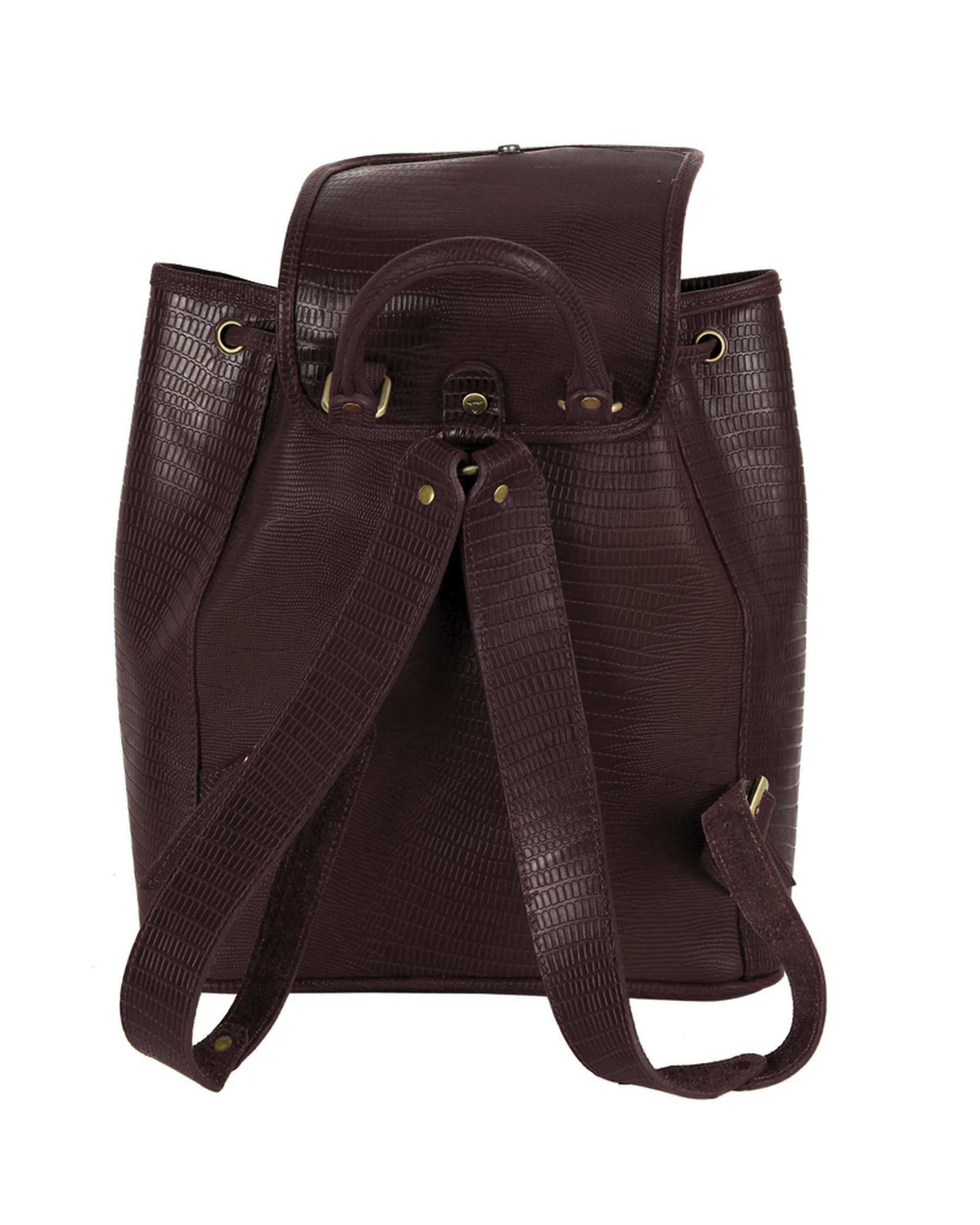 کوله پشتی چرم زنانه قهوه ای چرم بارز Charm Barez مدل DZ8.Lizard