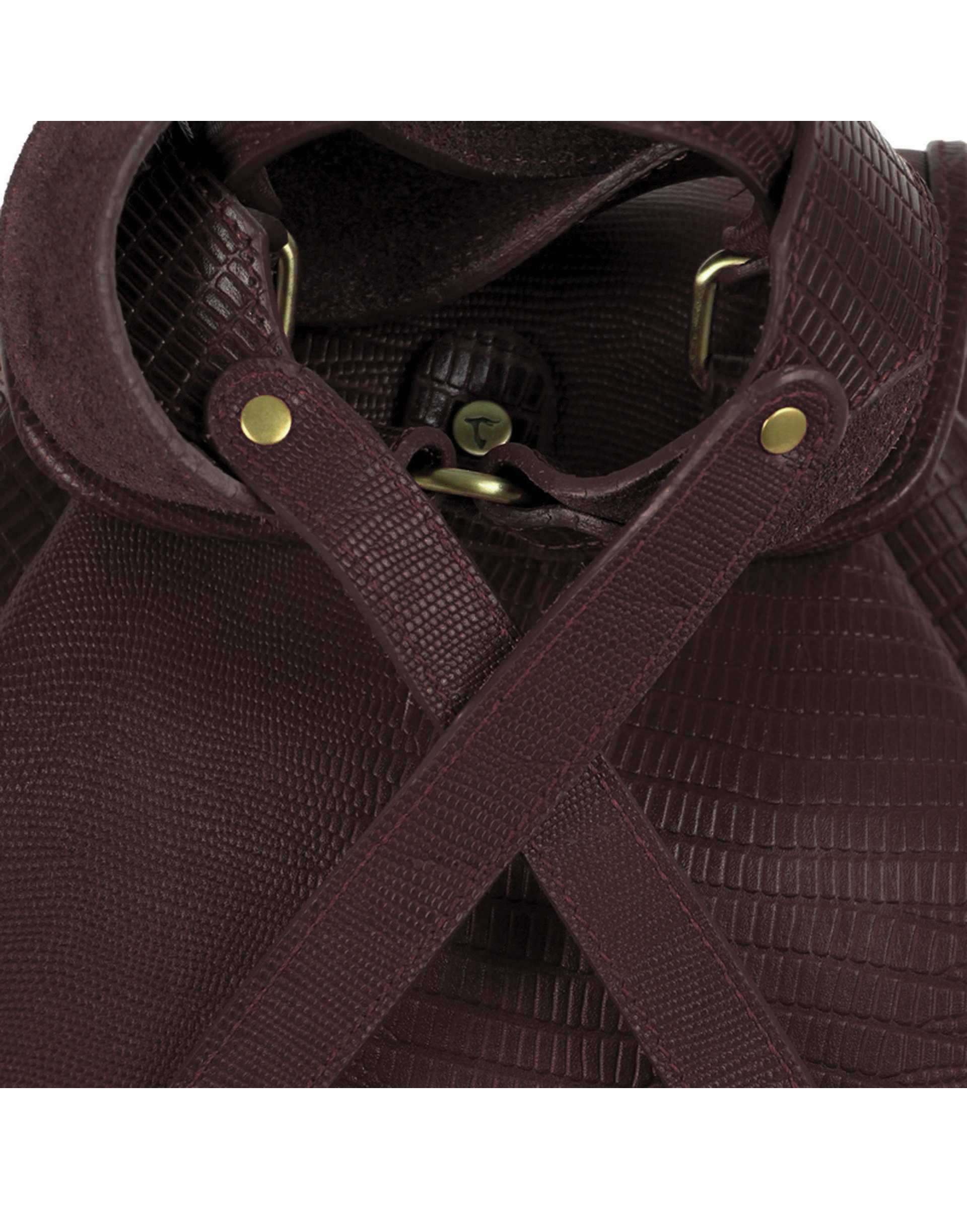 کوله پشتی چرم زنانه قهوه ای چرم بارز Charm Barez مدل DZ8.Lizard