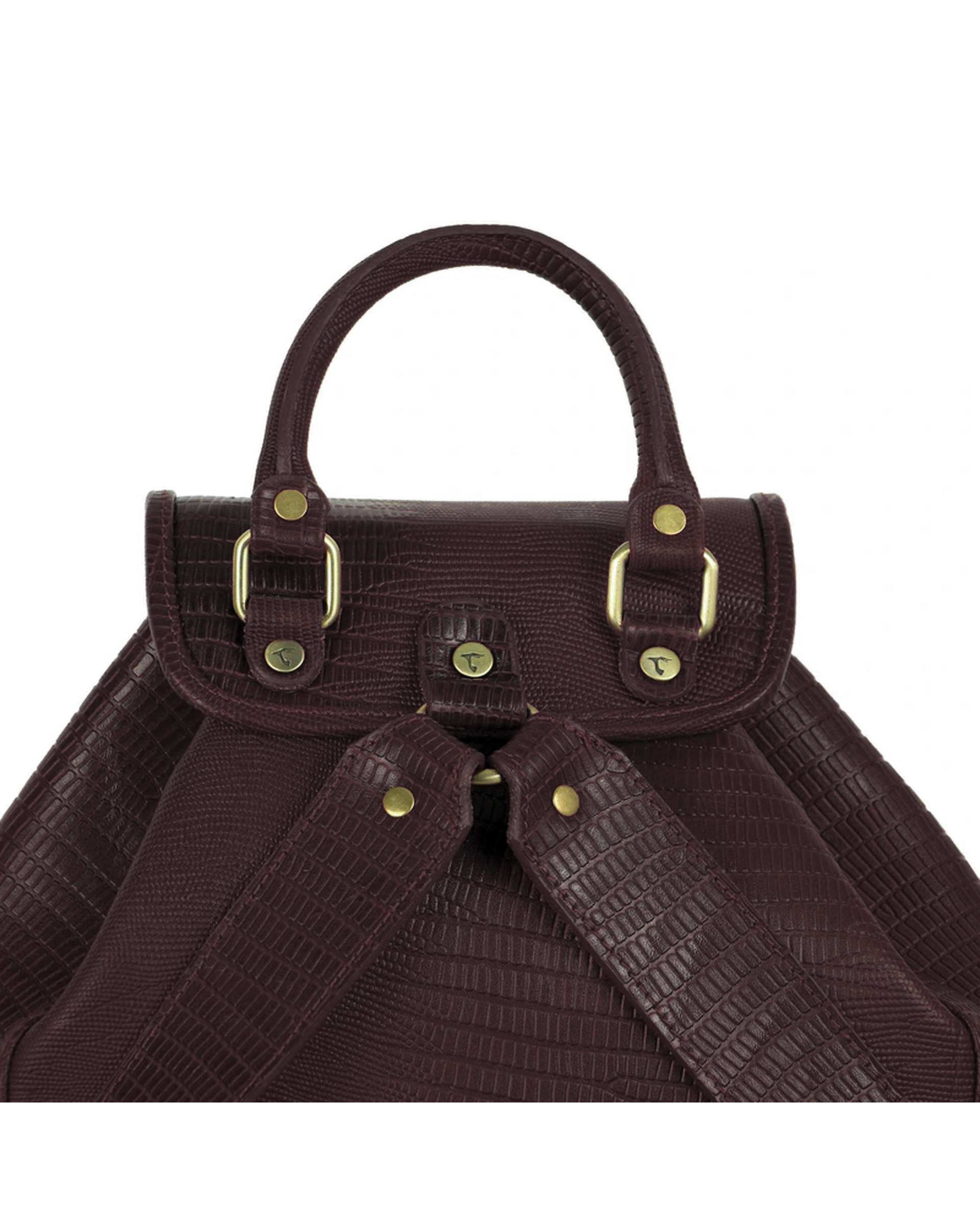 کوله پشتی چرم زنانه قهوه ای چرم بارز Charm Barez مدل DZ8.Lizard