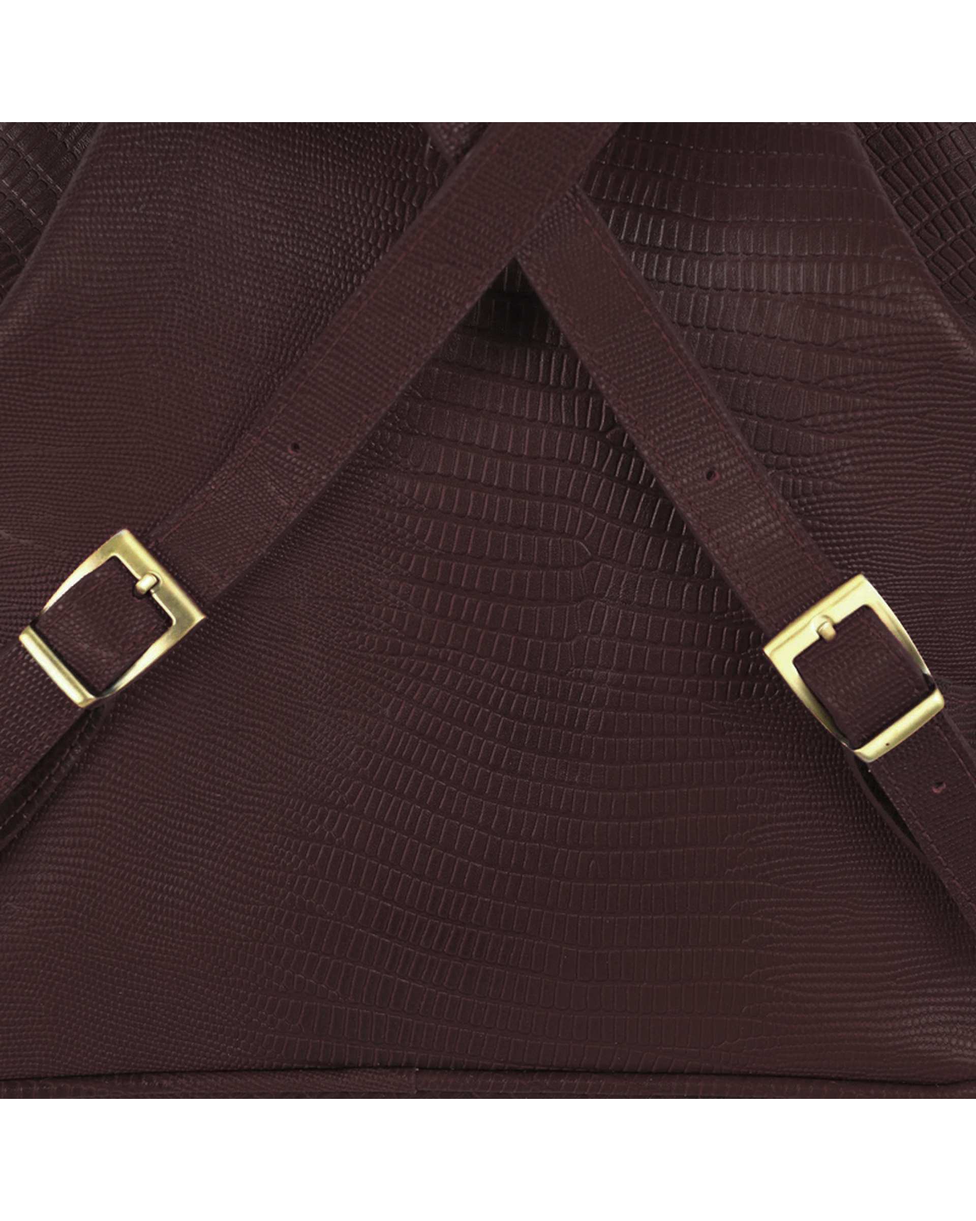 کوله پشتی چرم زنانه قهوه ای چرم بارز Charm Barez مدل DZ8.Lizard