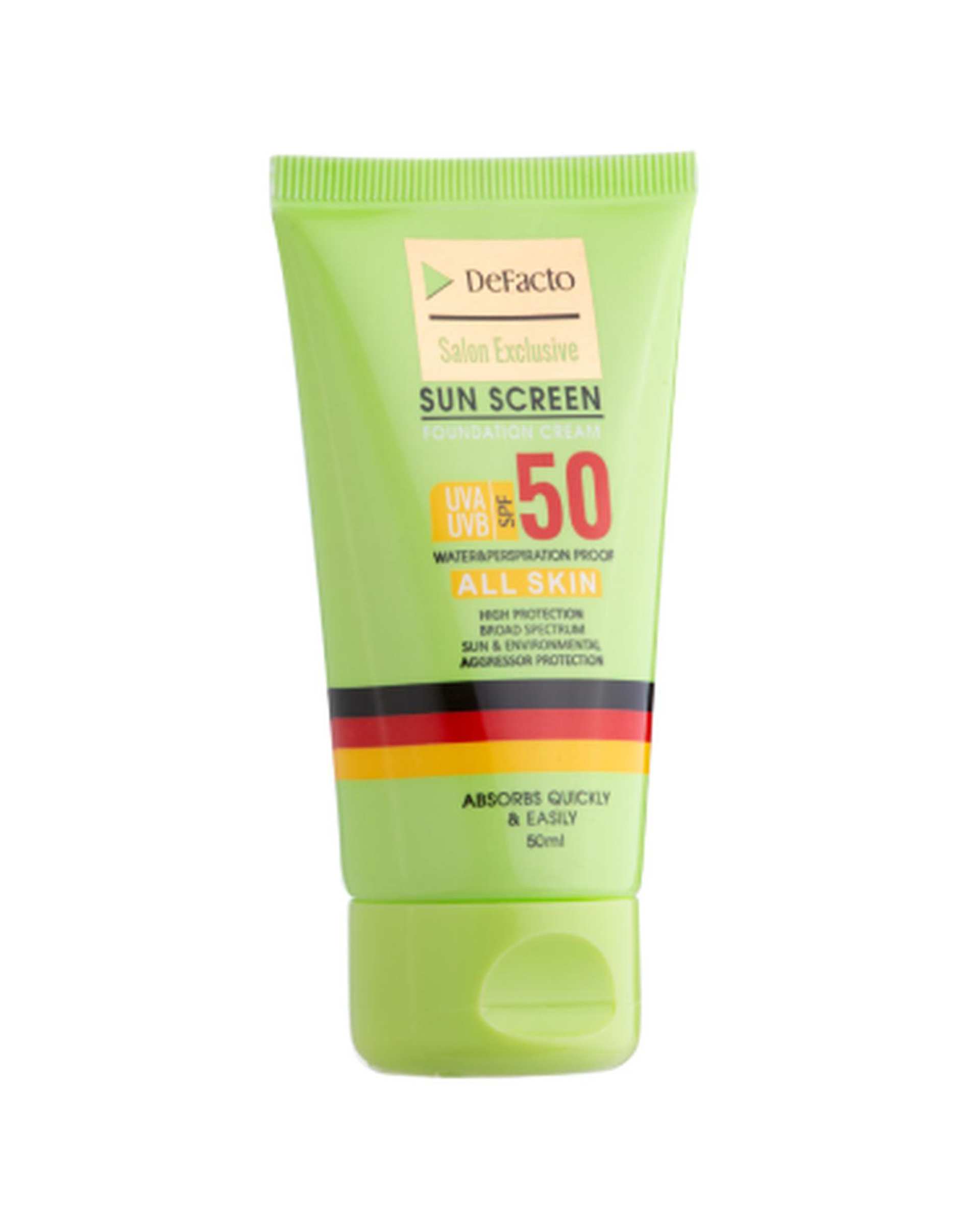 کرم ضد آفتاب رنگی SPF50 دیفکتو Defacto مناسب پوست چرب شماره 2 حجم 50ml