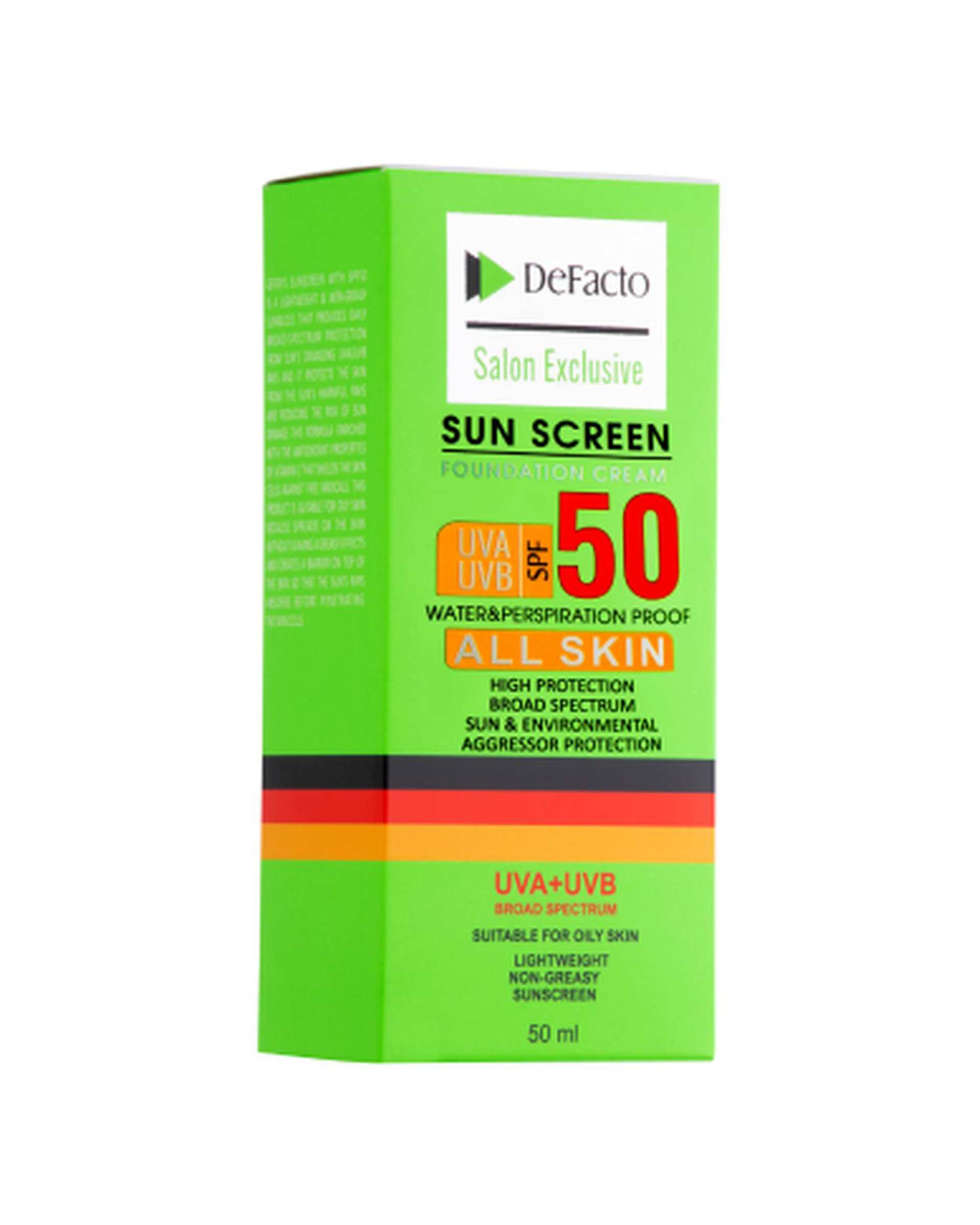 کرم ضد آفتاب رنگی SPF50 دیفکتو Defacto مناسب پوست چرب شماره 2 حجم 50ml