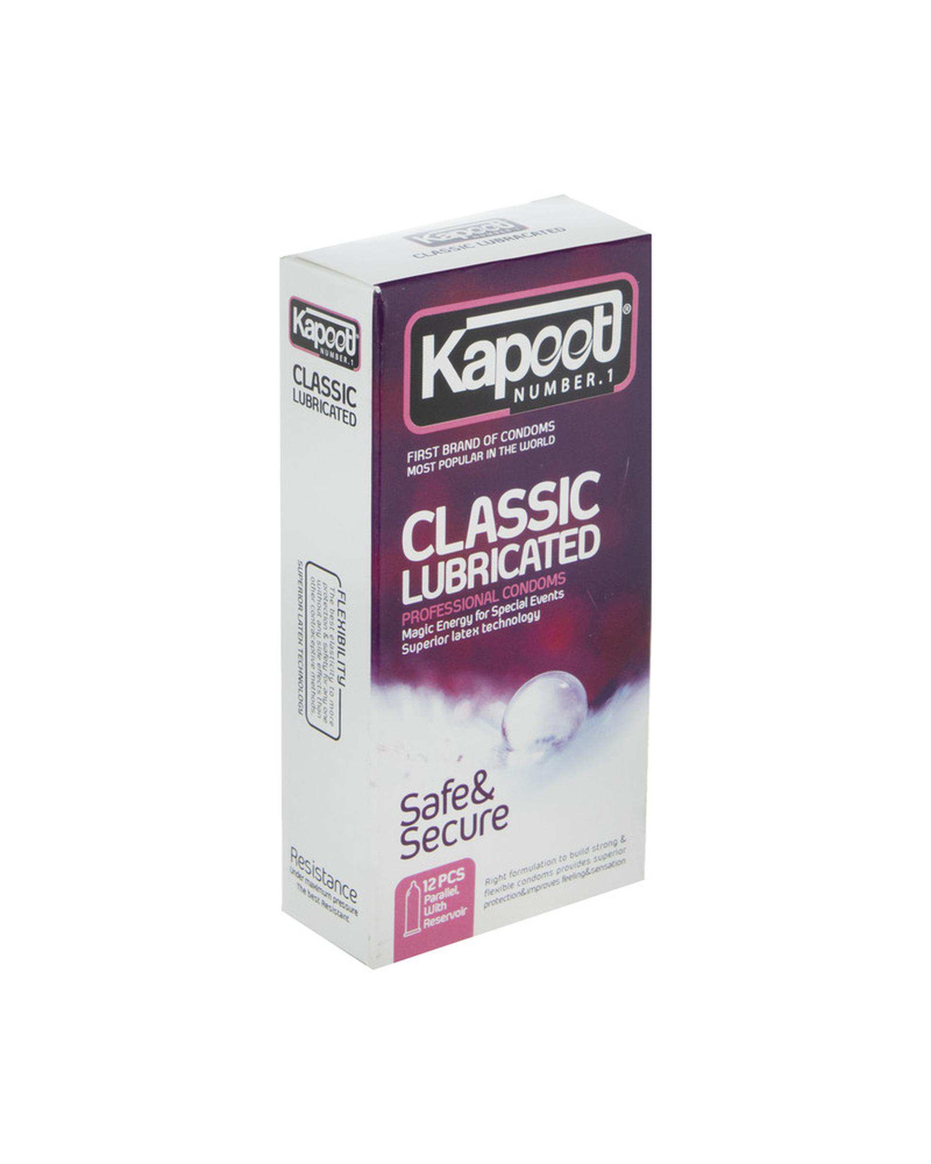 کاندوم کاپوت Kapoot مدل Classic Lubricated بسته 12 عددی