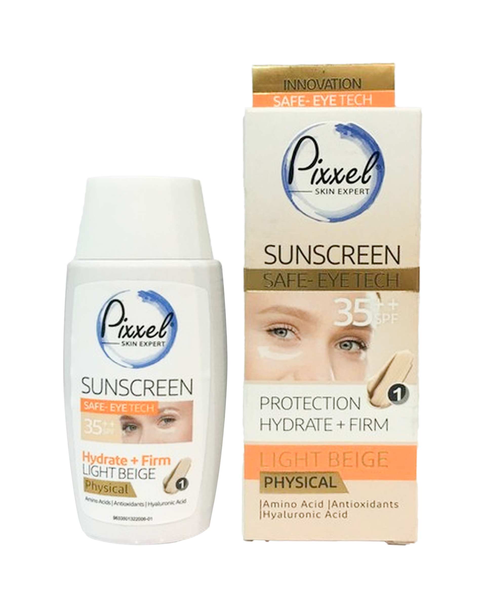 کرم ضد آفتاب فیزیکی دور چشم و صورت رنگی SPF35 پیکسل Pixxle رنگ بژ روشن حجم 50ml