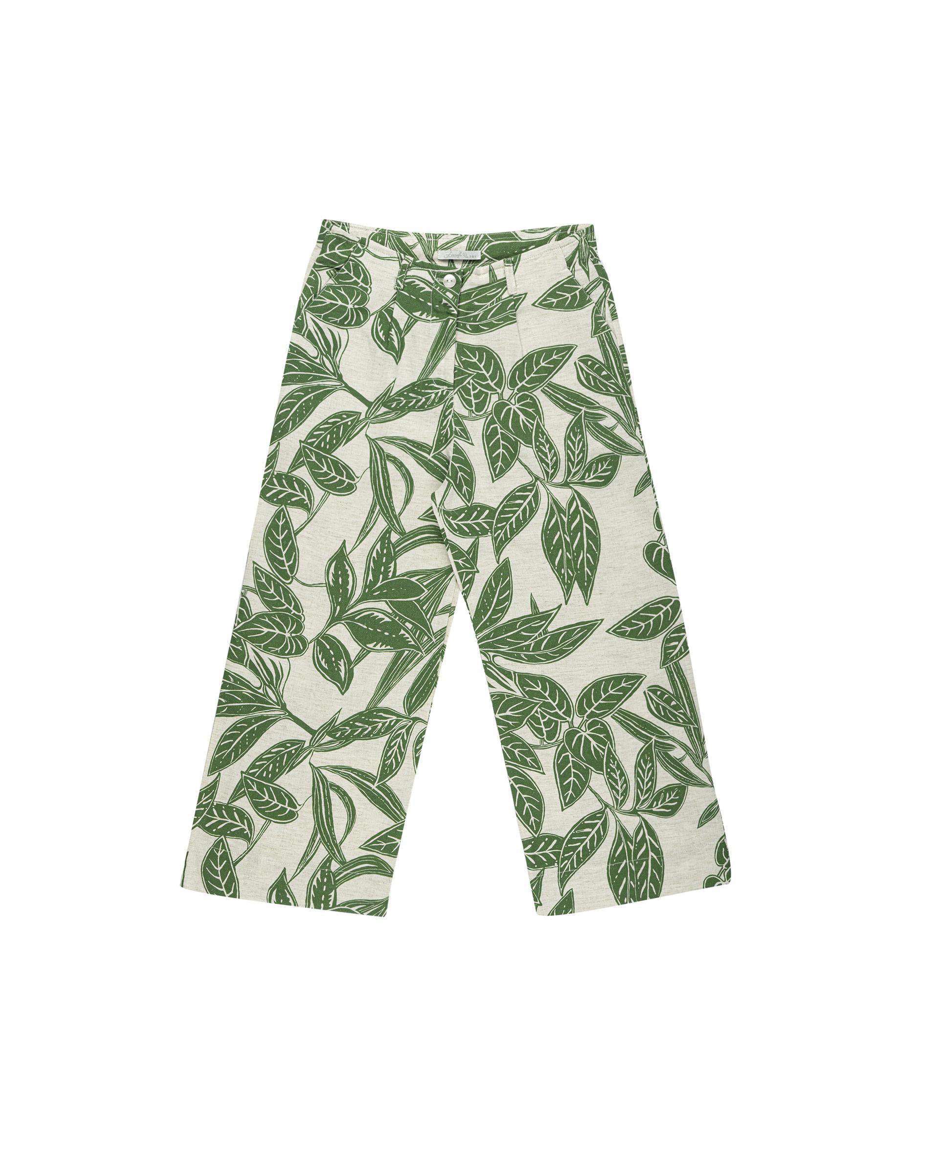 ست تاپ و شلوار دخترانه فیورلا Fiorella مدل green leaves کد 45021