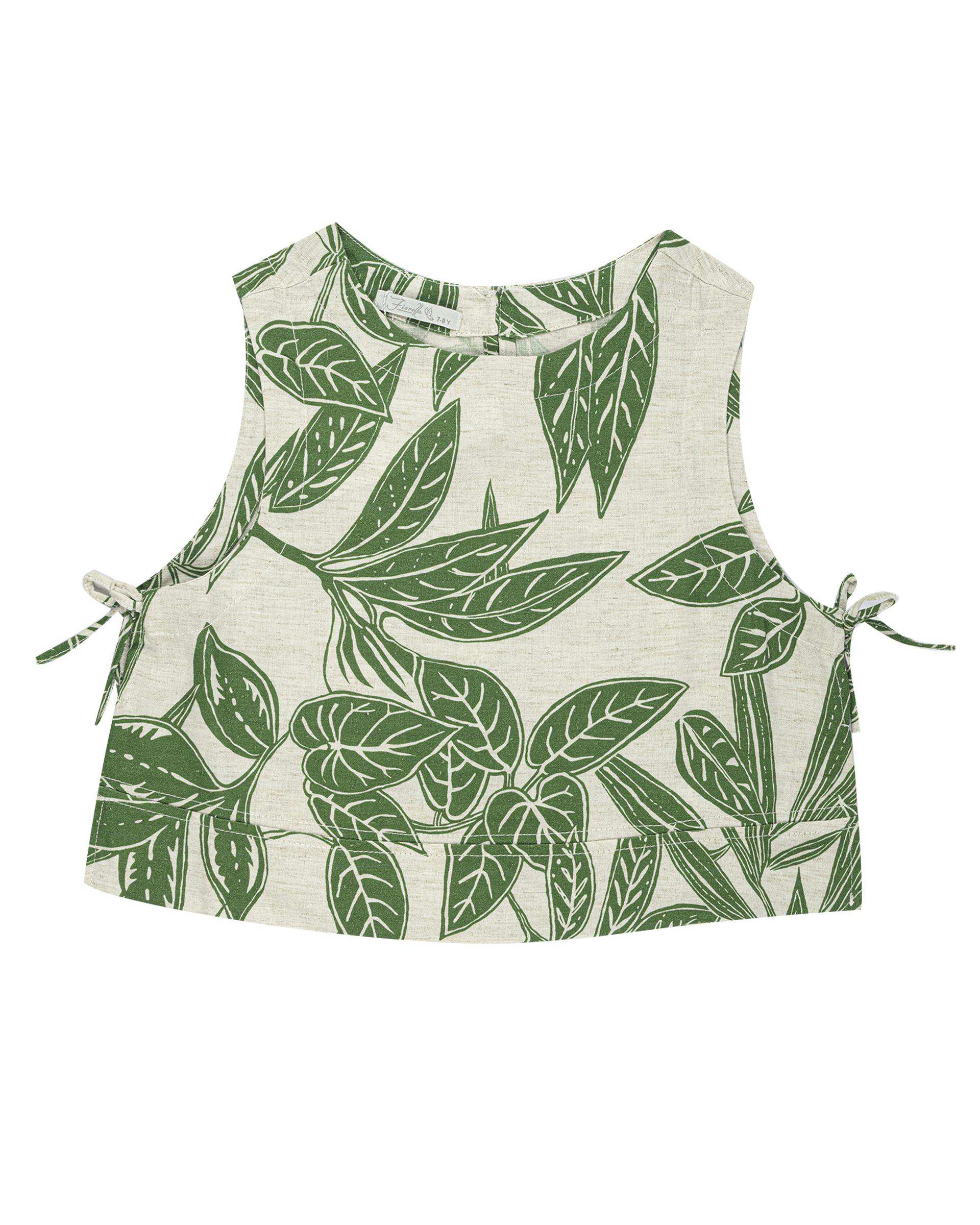 ست تاپ و شلوار دخترانه فیورلا Fiorella مدل green leaves کد 45021