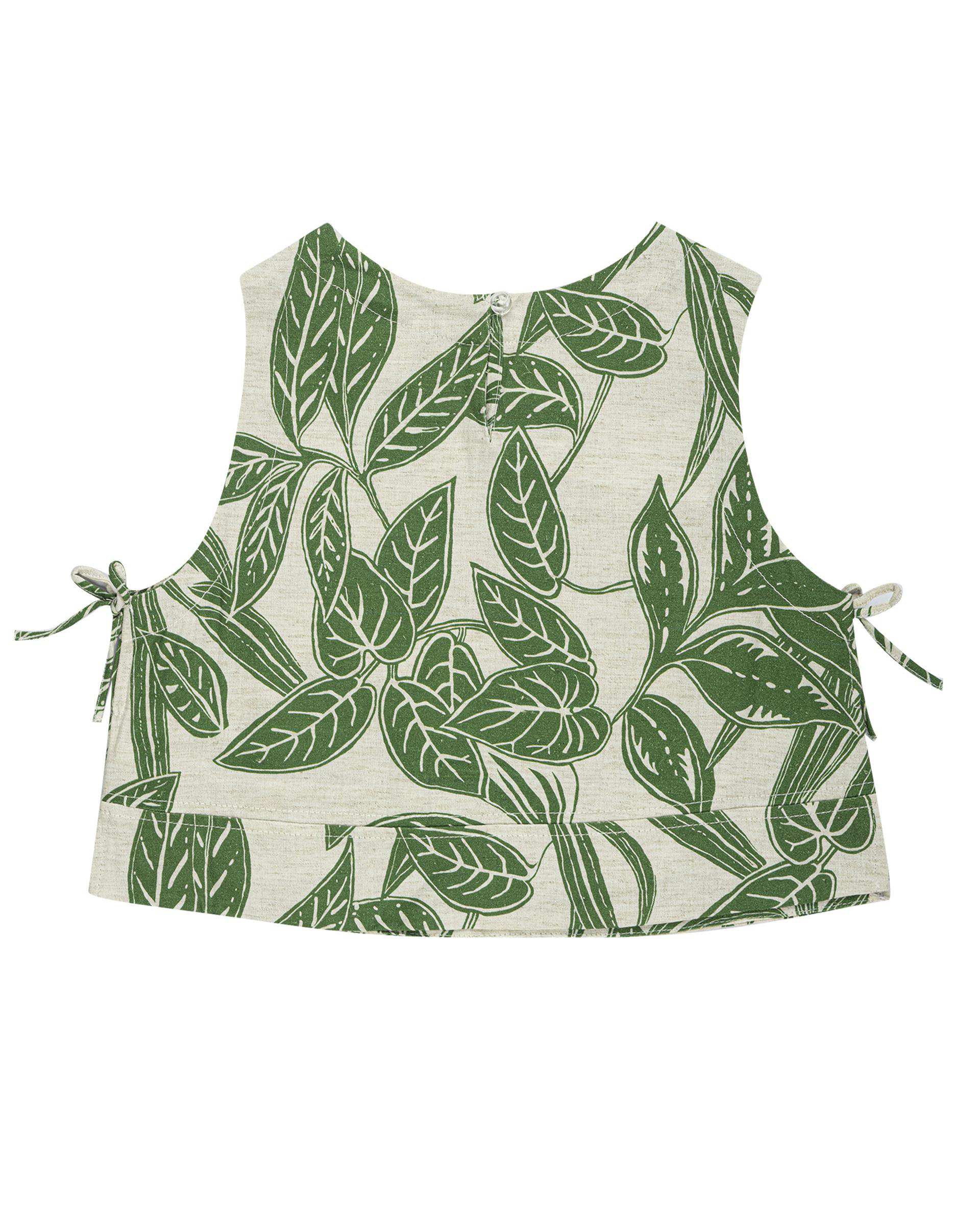 ست تاپ و شلوار دخترانه فیورلا Fiorella مدل green leaves کد 45021