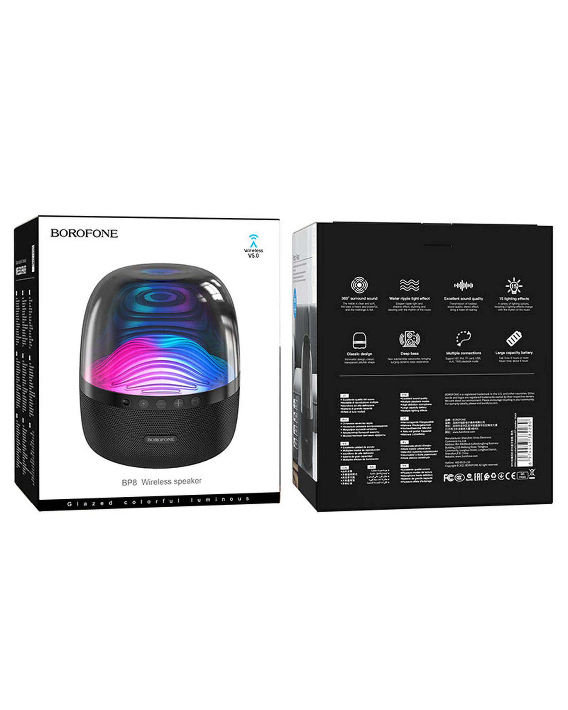 اسپیکر بلوتوثی قابل حمل مشکی بروفون BOROFONE مدل BP8
