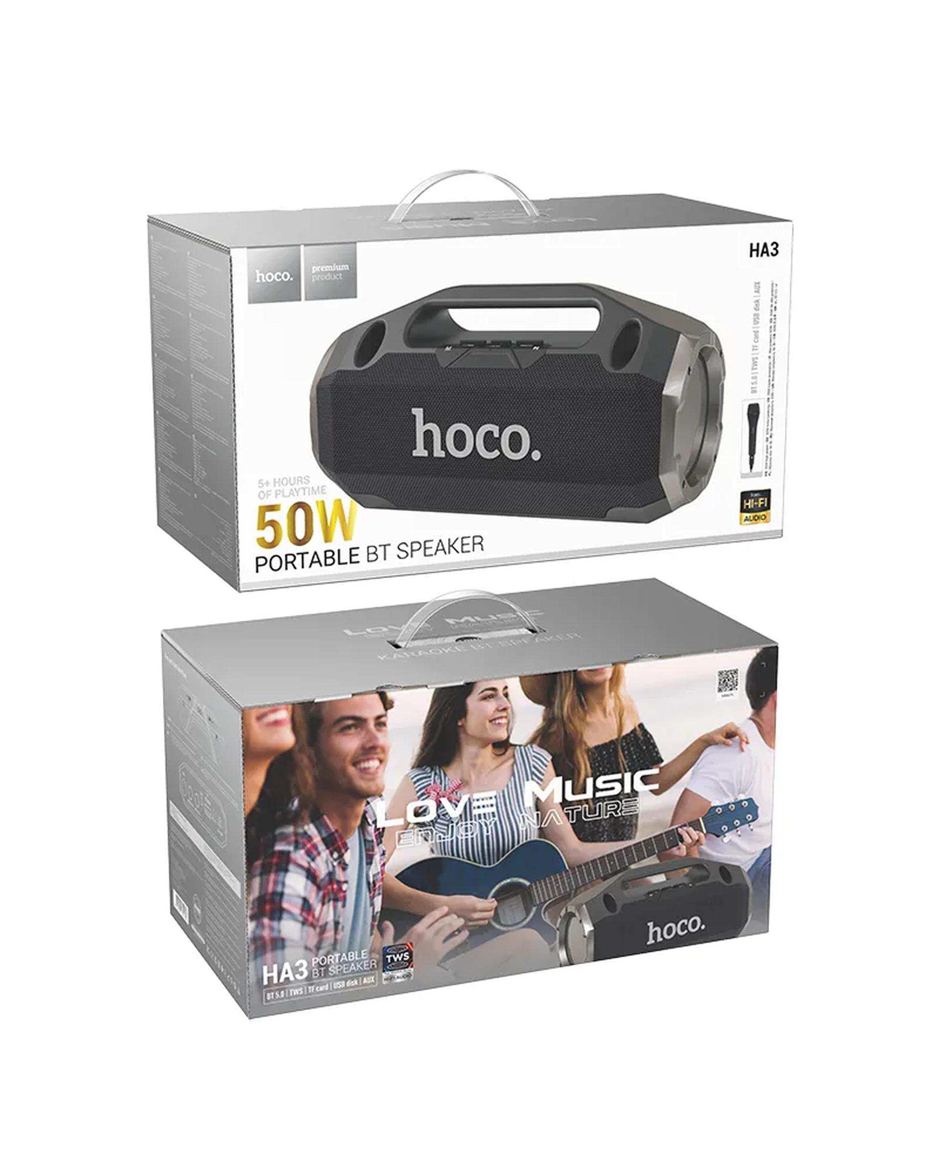 اسپیکر بلوتوثی قابل حمل مشکی هوکو HOCO مدل HA3