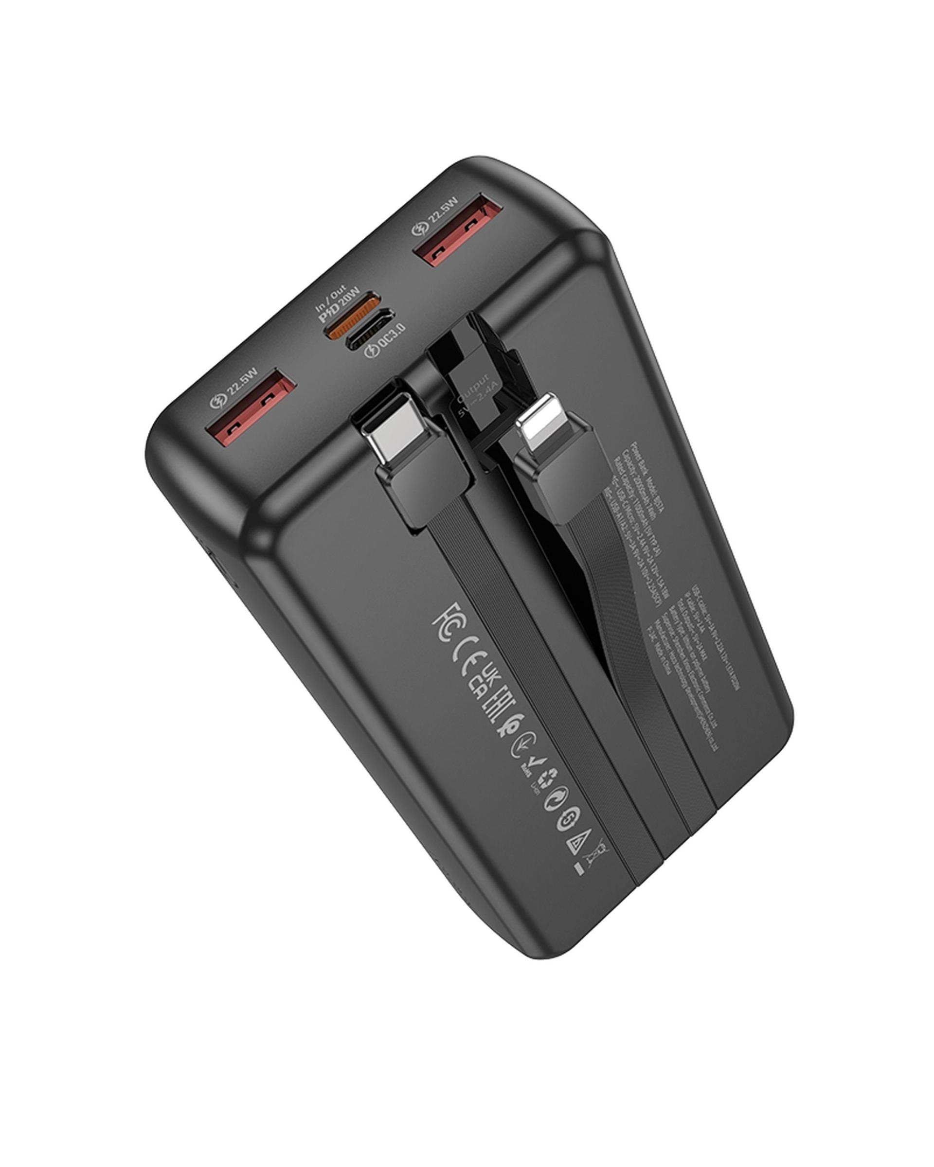 پاور بانک مشکی بروفون BOROFONE مدل BJ57A 22.5W ظرفیت 20000 میلی آمپر ساعت