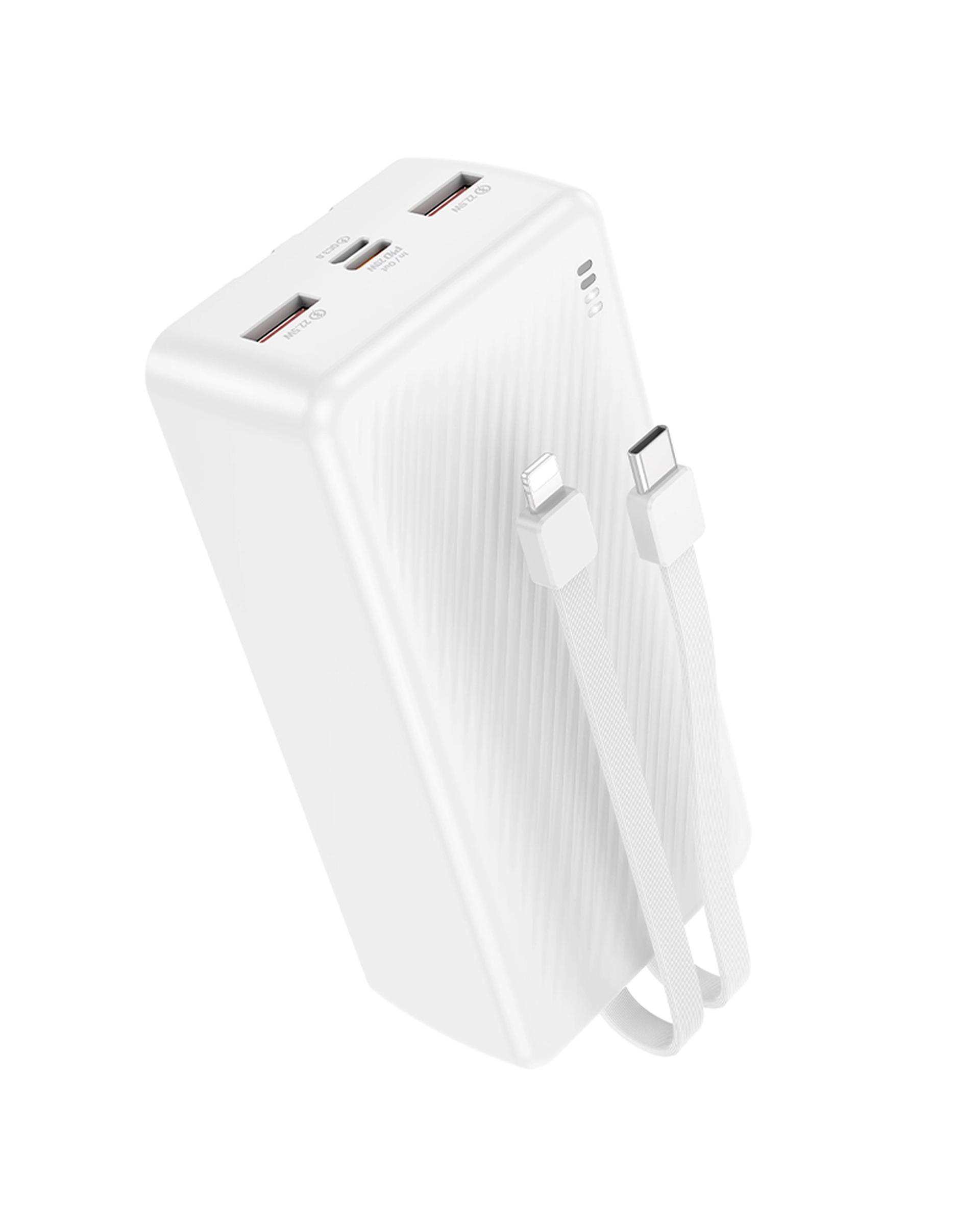 پاور بانک سفید بروفون BOROFONE مدل BJ57B 22.5W ظرفیت 30000 میلی آمپر ساعت