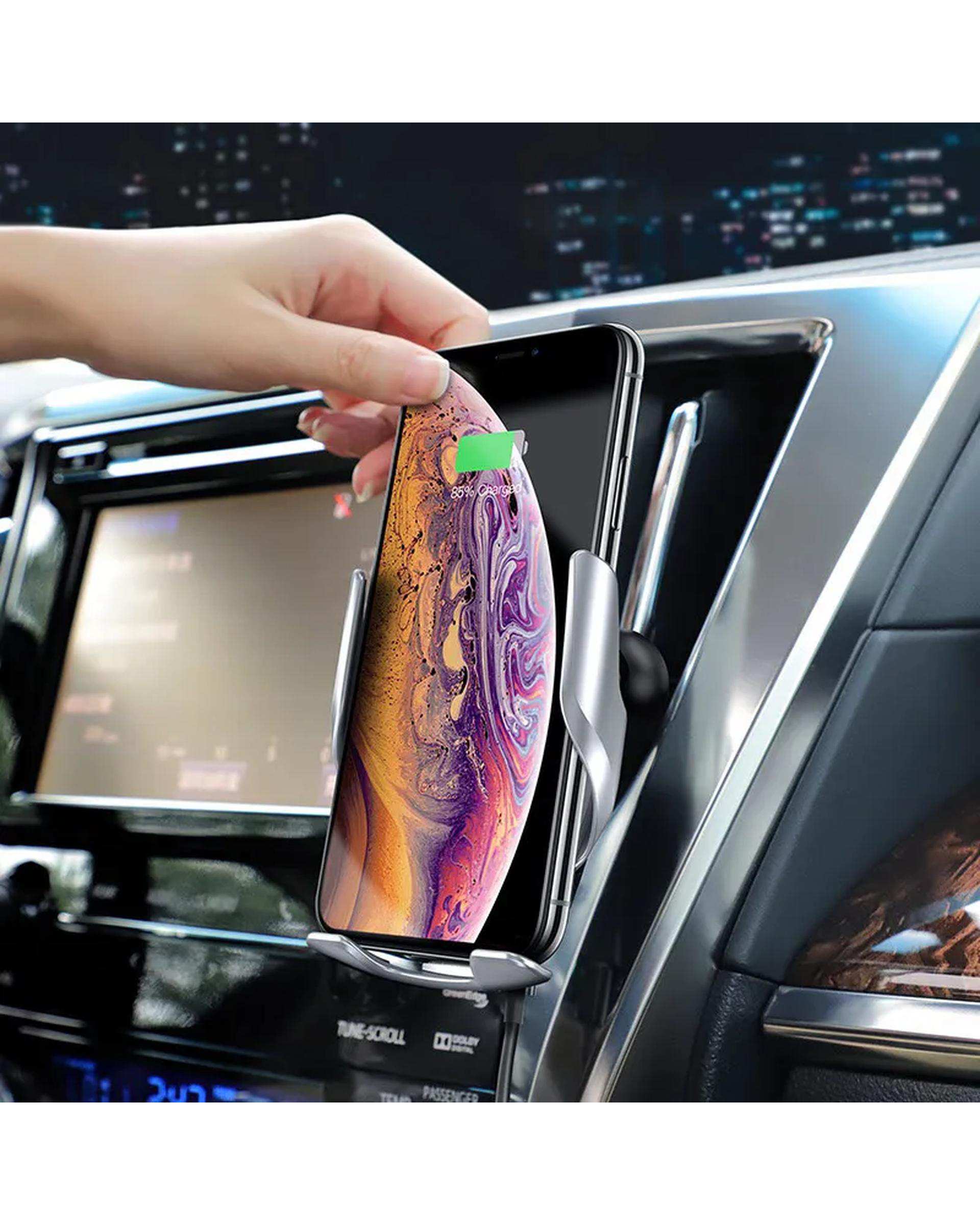 هولدر شارژر وایرلس نقره ای هوکو HOCO مدل S14