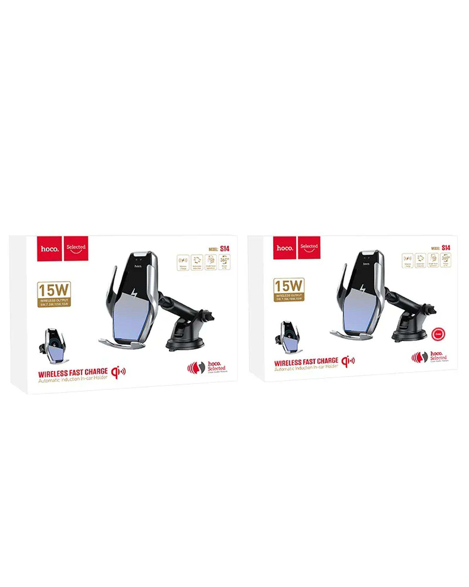 هولدر شارژر وایرلس نقره ای هوکو HOCO مدل S14