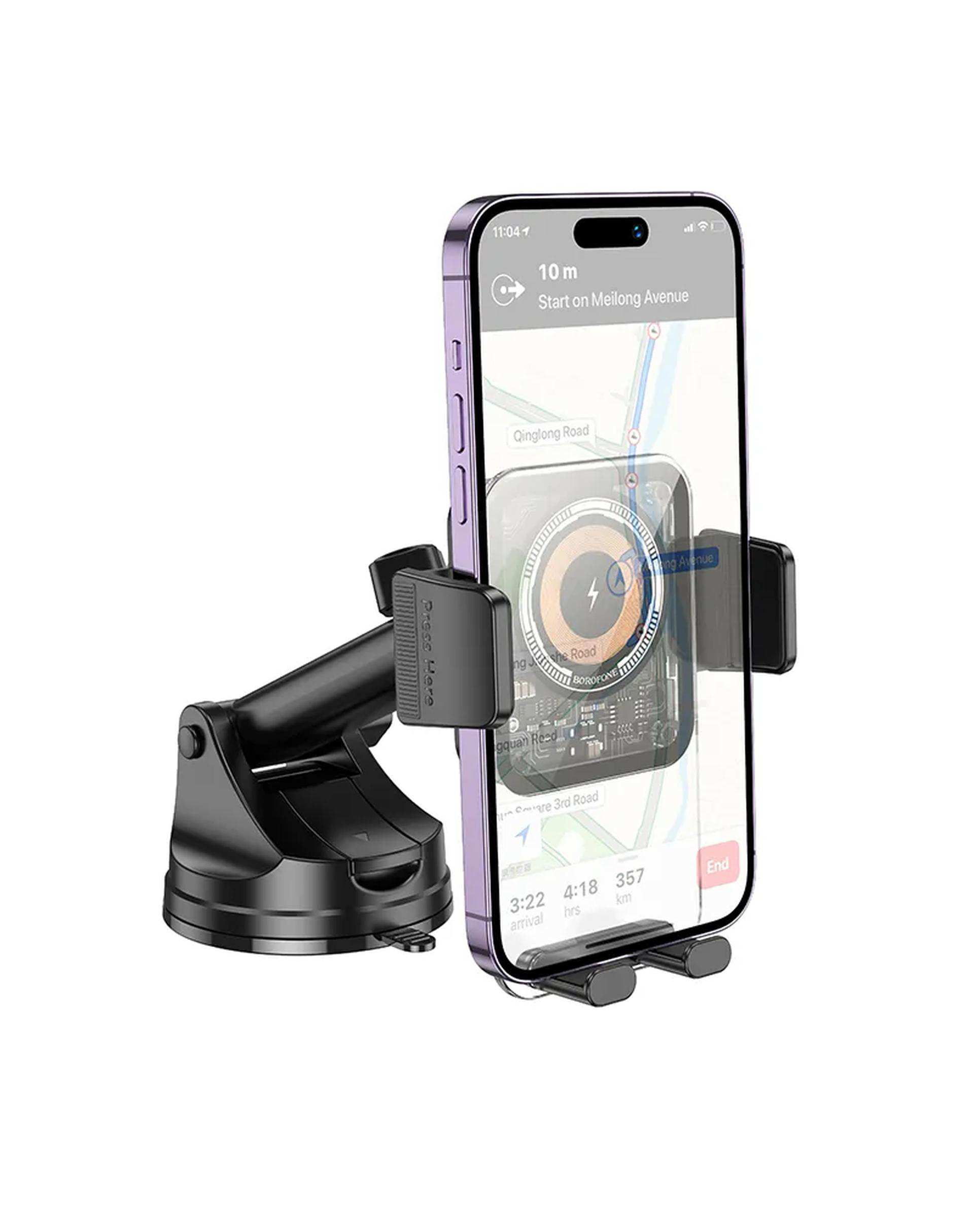 هولدر شارژر وایرلس مشکی بروفون BOROFONE مدل BH210