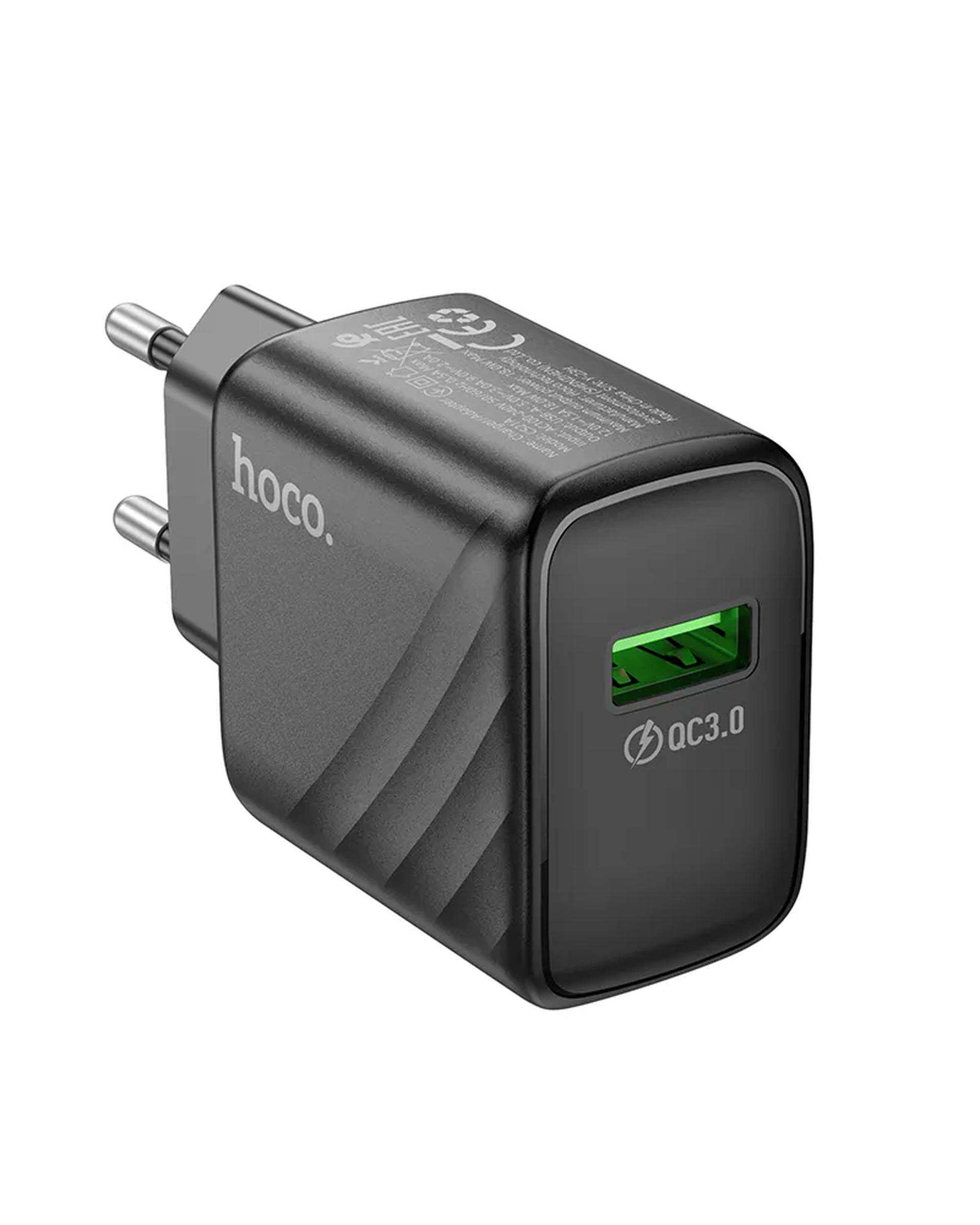 شارژر 18 وات مشکی هوکو HOCO مدل CS21A USB