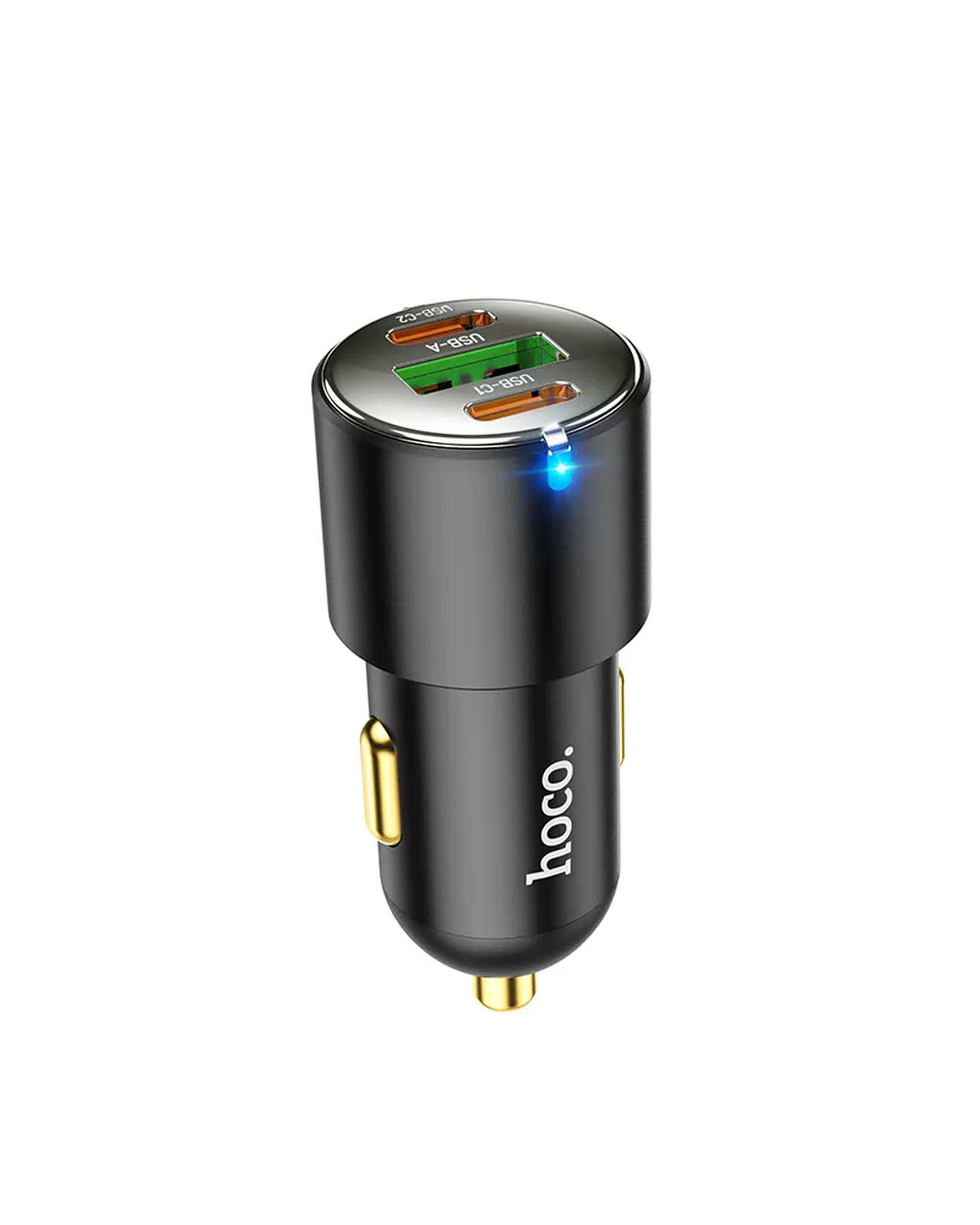 شارژر فندکی 45 وات مشکی هوکو HOCO مدل NZ6 USB