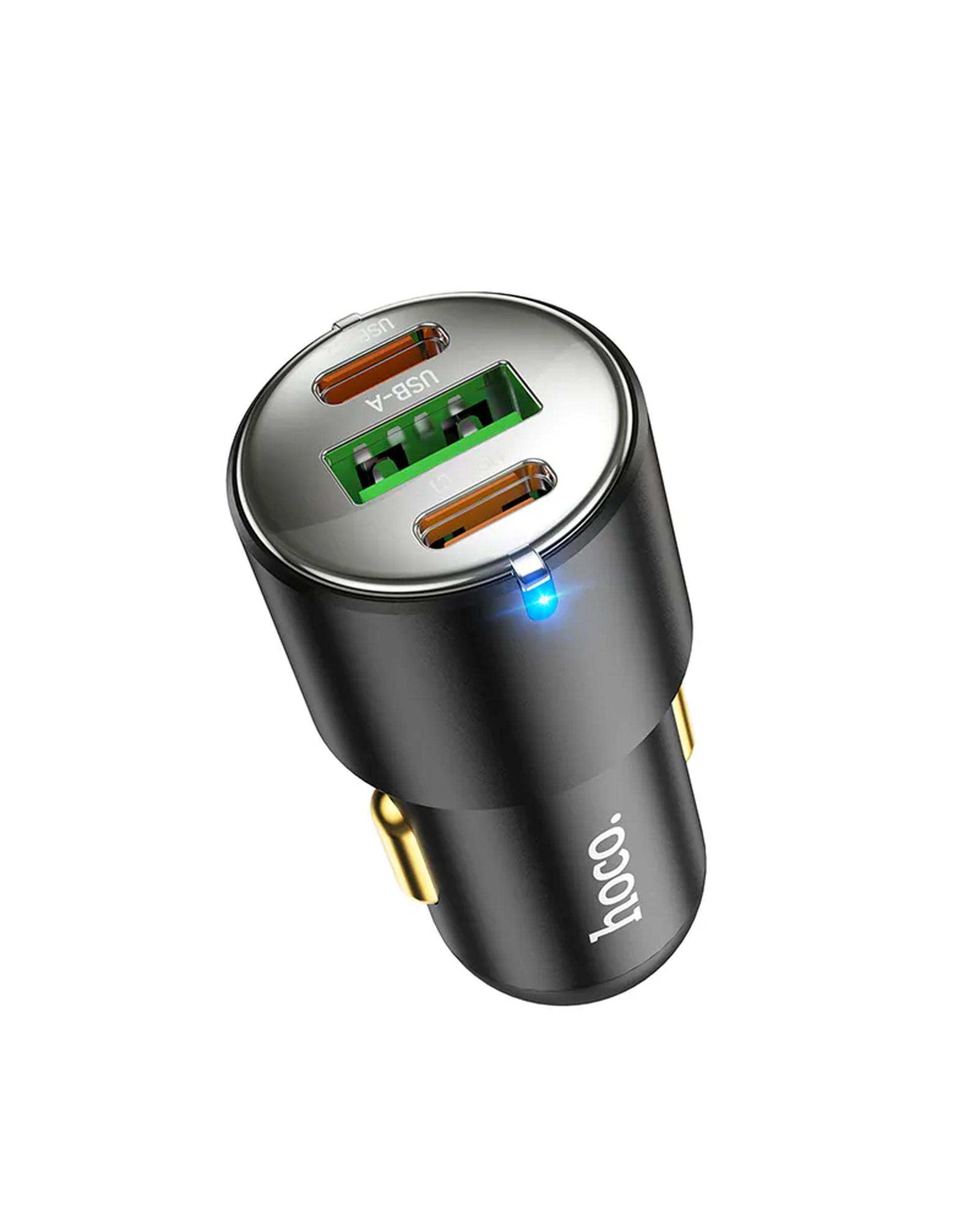 شارژر فندکی 45 وات مشکی هوکو HOCO مدل NZ6 USB