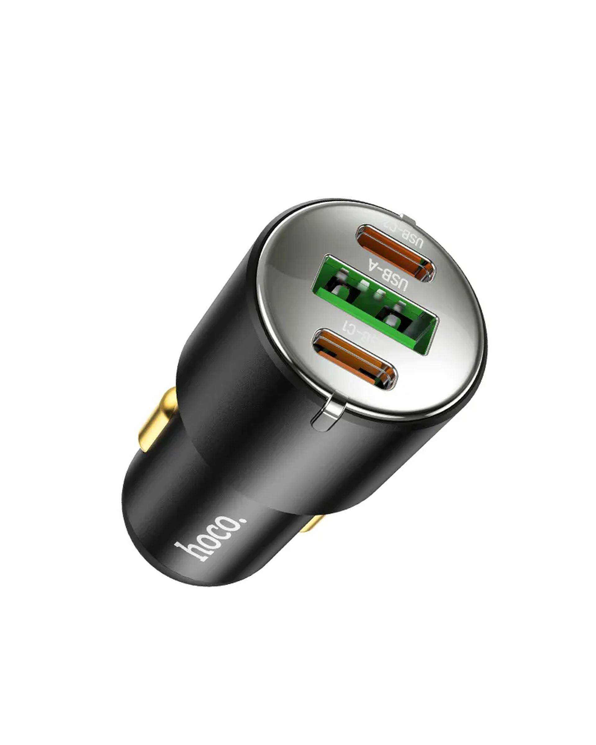 شارژر فندکی 45 وات مشکی هوکو HOCO مدل NZ6 USB