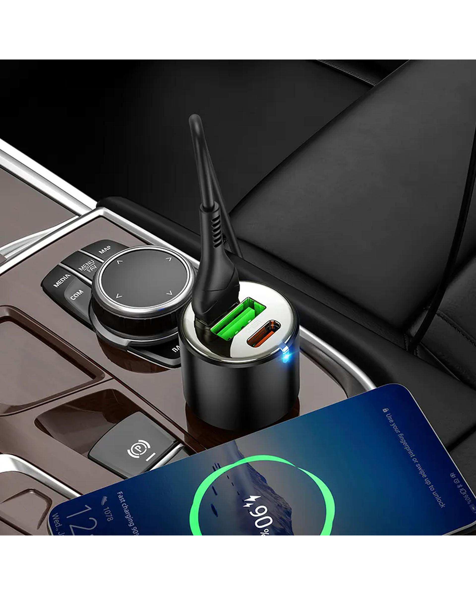 شارژر فندکی 45 وات مشکی هوکو HOCO مدل NZ6 USB