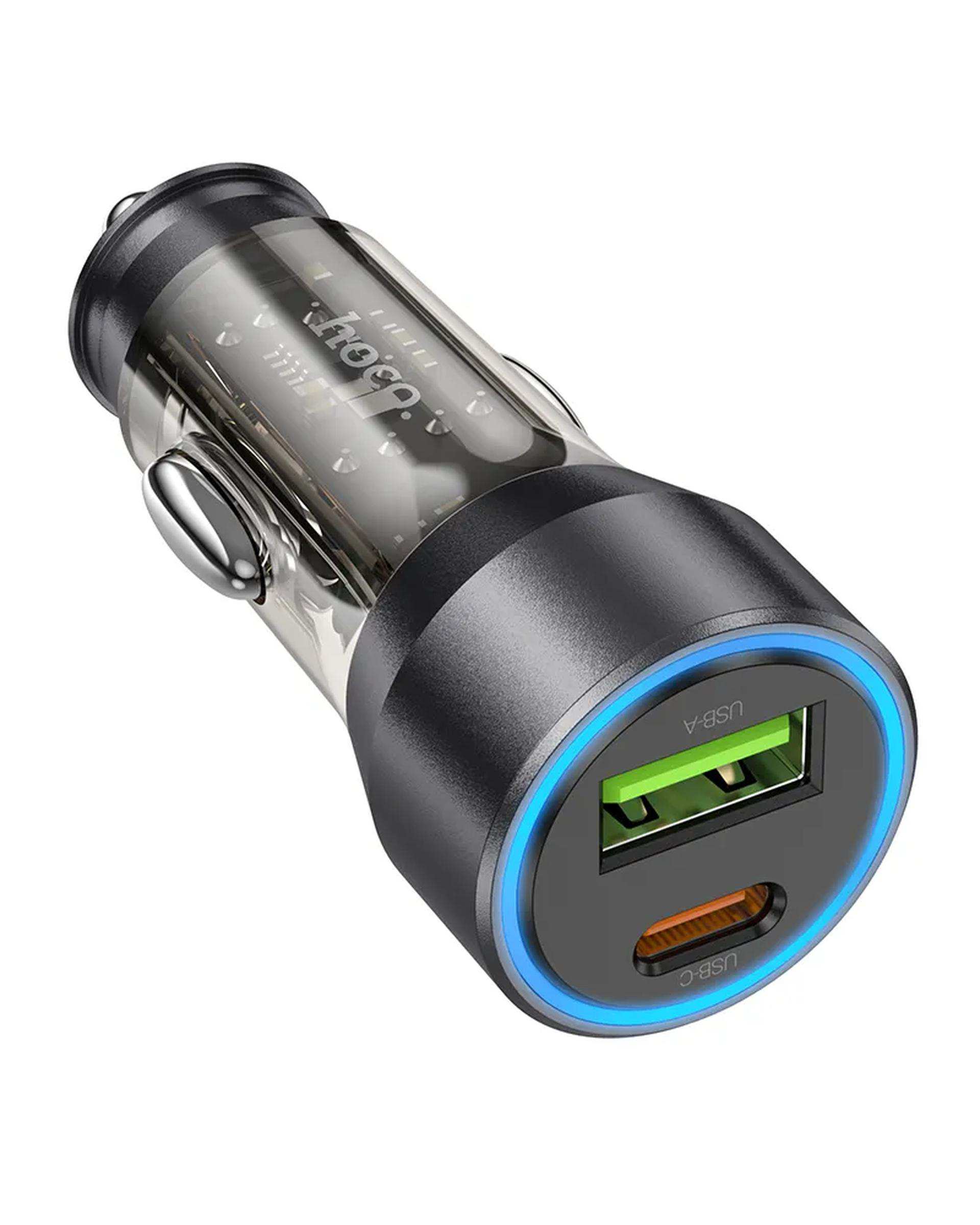 شارژر فندکی 43 وات مشکی هوکو HOCO مدل NZ12A USB