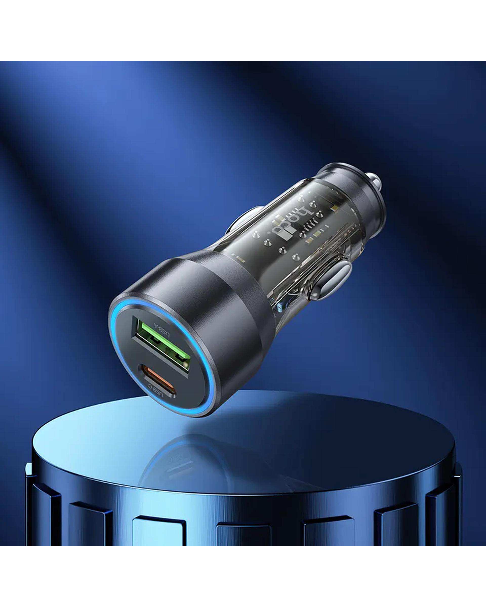 شارژر فندکی 43 وات مشکی هوکو HOCO مدل NZ12A USB
