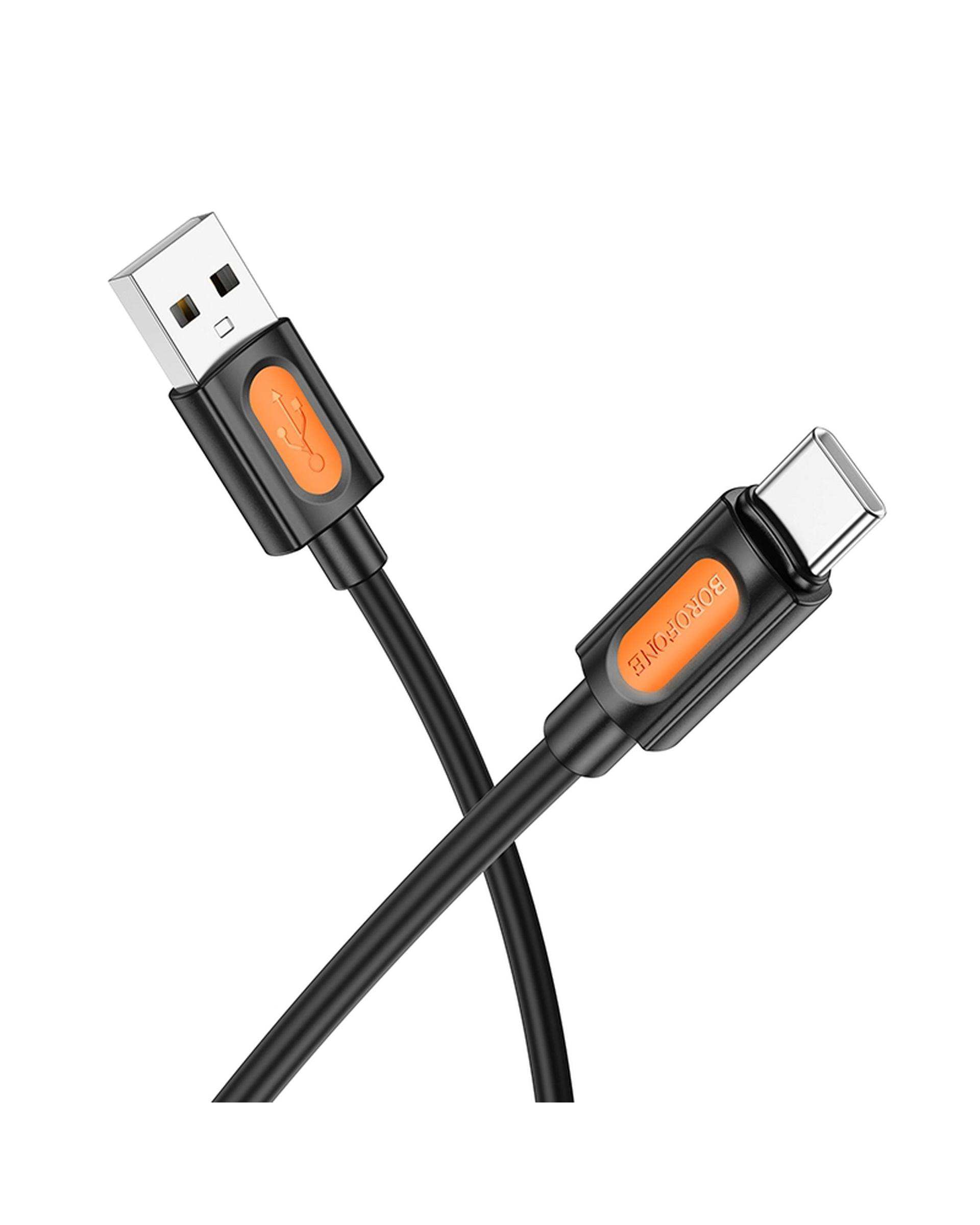 کابل شارژ مشکی بروفون BOROFONE مدل BX114 با سری تایپ سی
