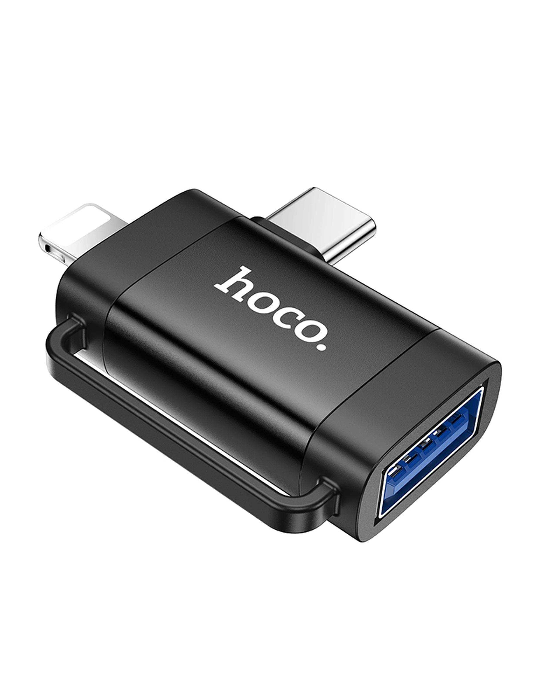 مبدل OTG مشکی هوکو HOCO مدل UA31F TYPE C LIGHTNING