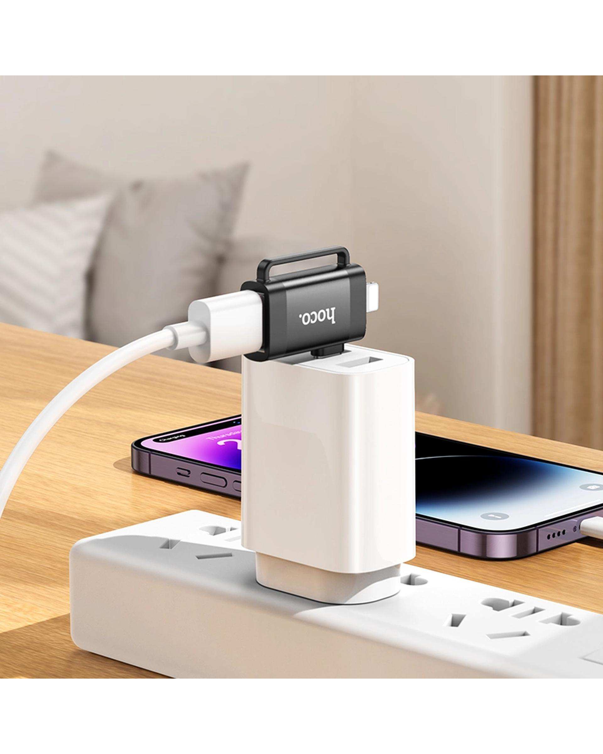مبدل OTG مشکی هوکو HOCO مدل UA31F TYPE C LIGHTNING